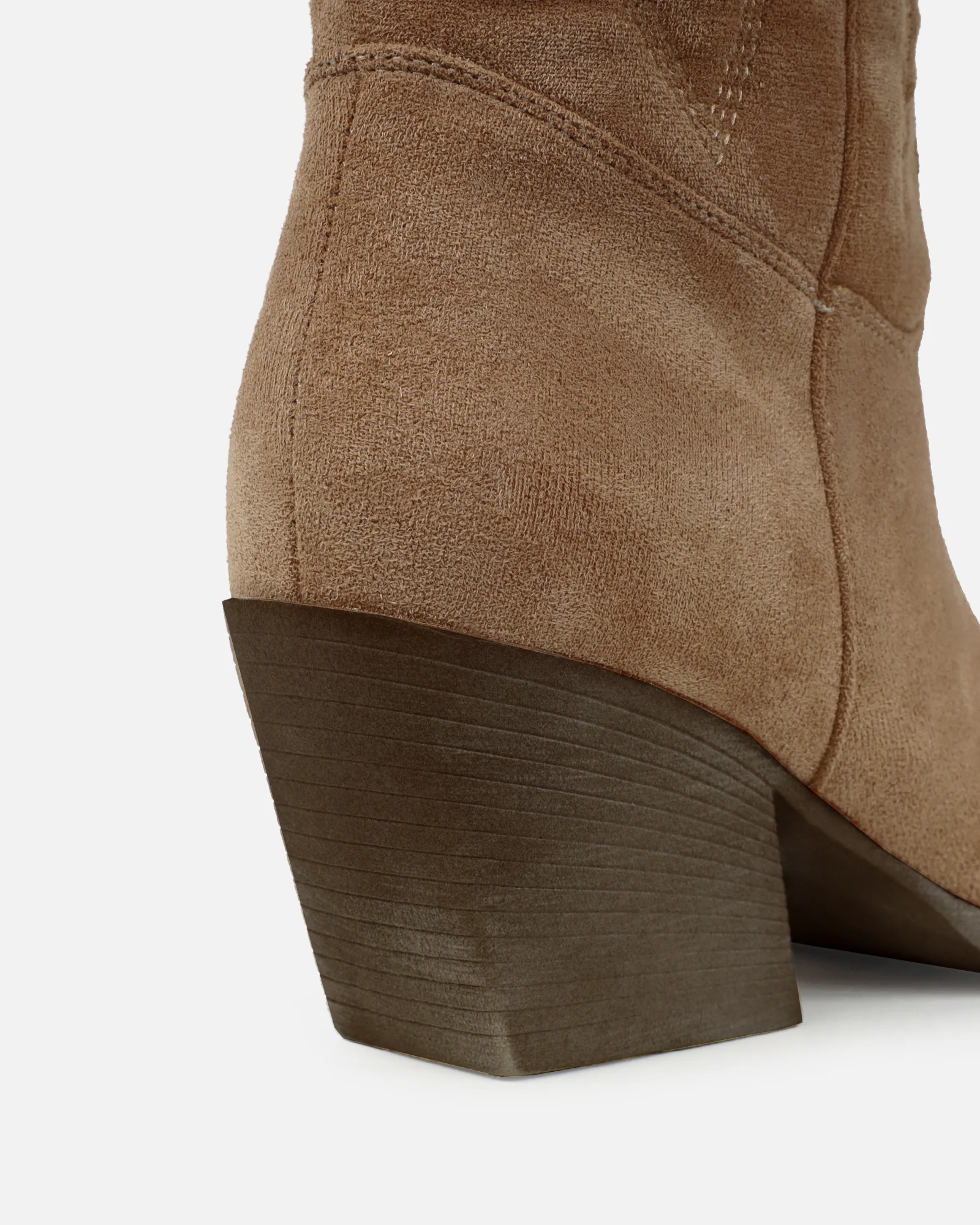 Jacob Beige Faux Suede Calf Western Boots - Image 3