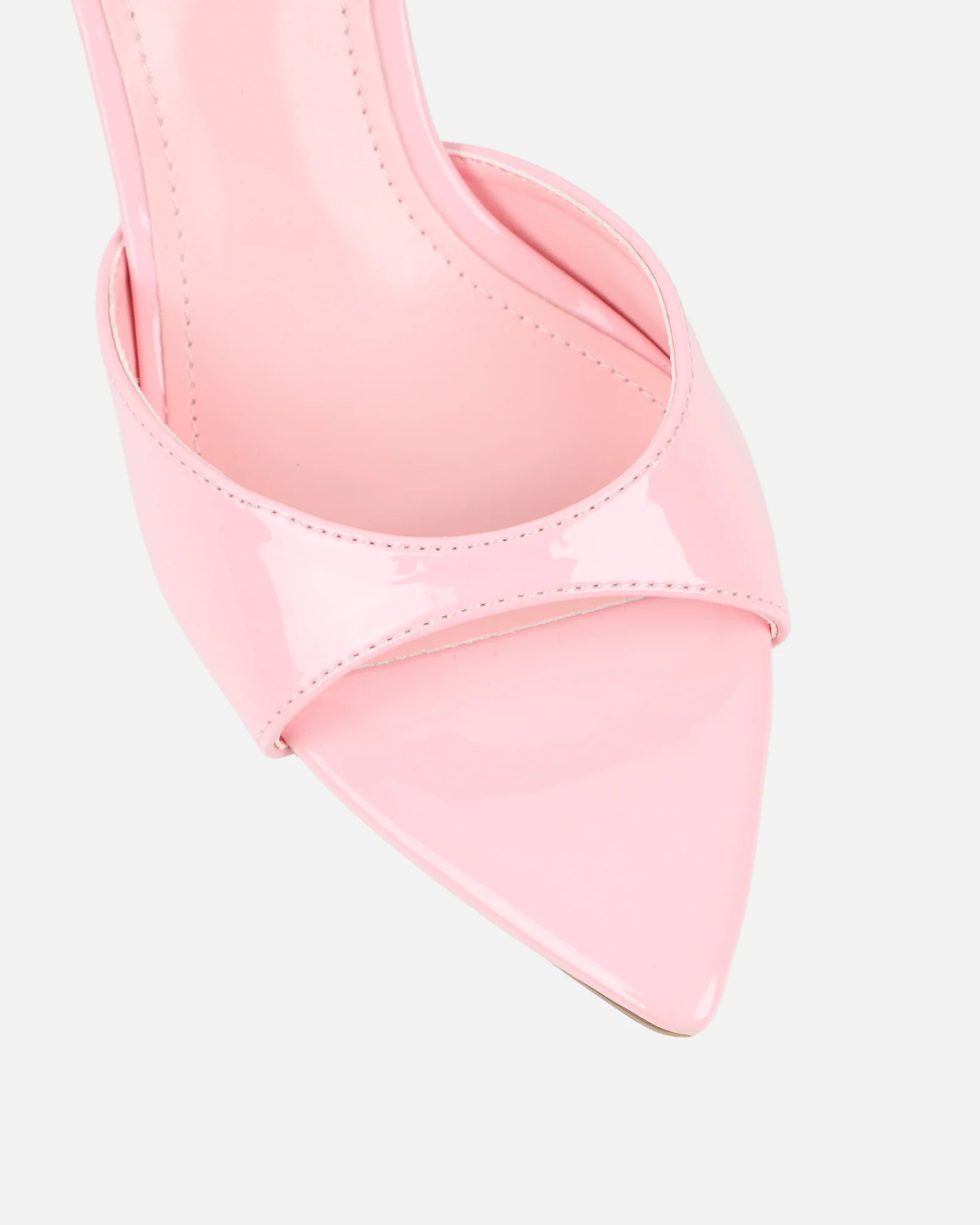 Jerez Pink Patent Peep Toe Heeled Sandals - Image 3