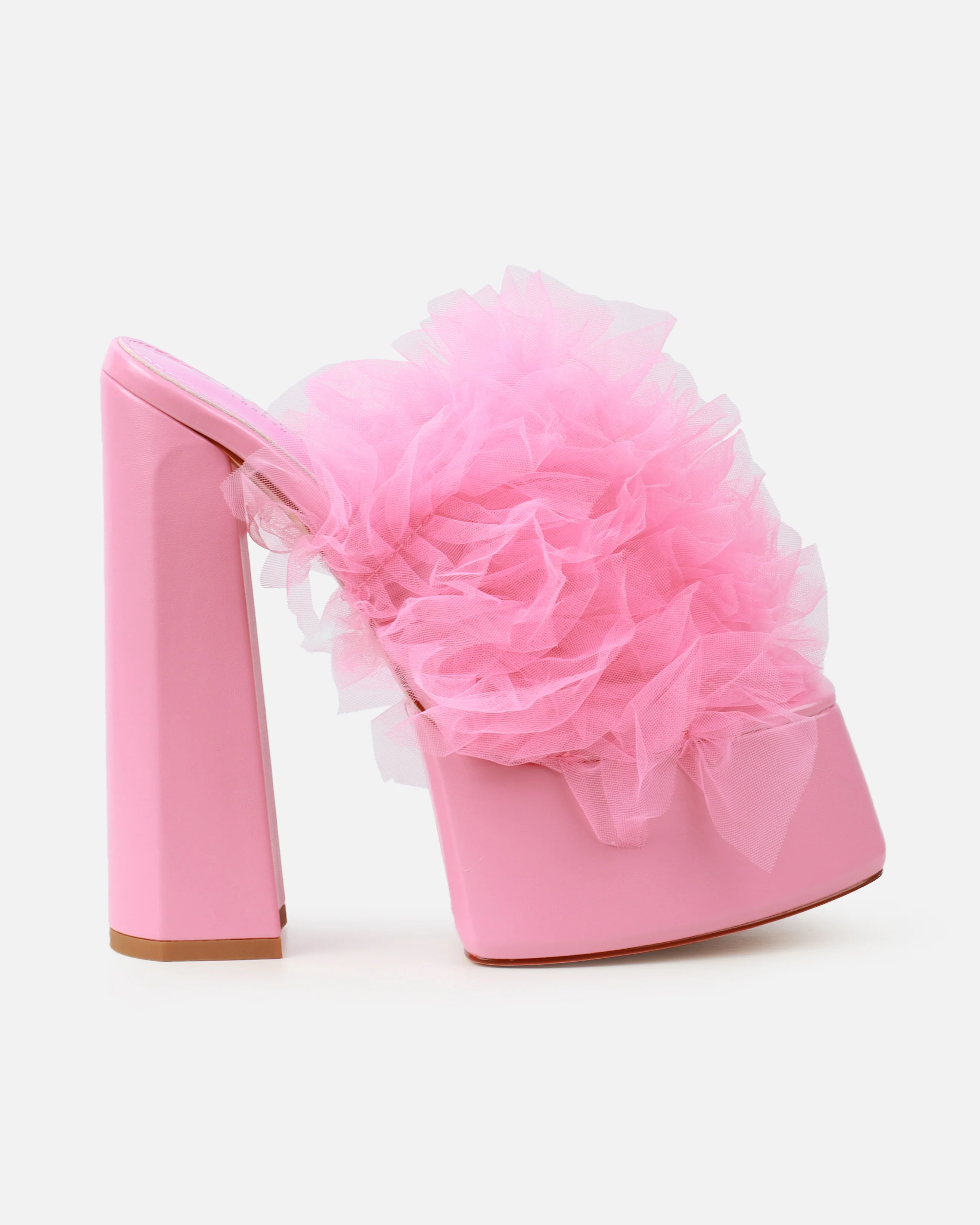 Jesse Pink Tulle Platform Heeled Sandals - Image 2