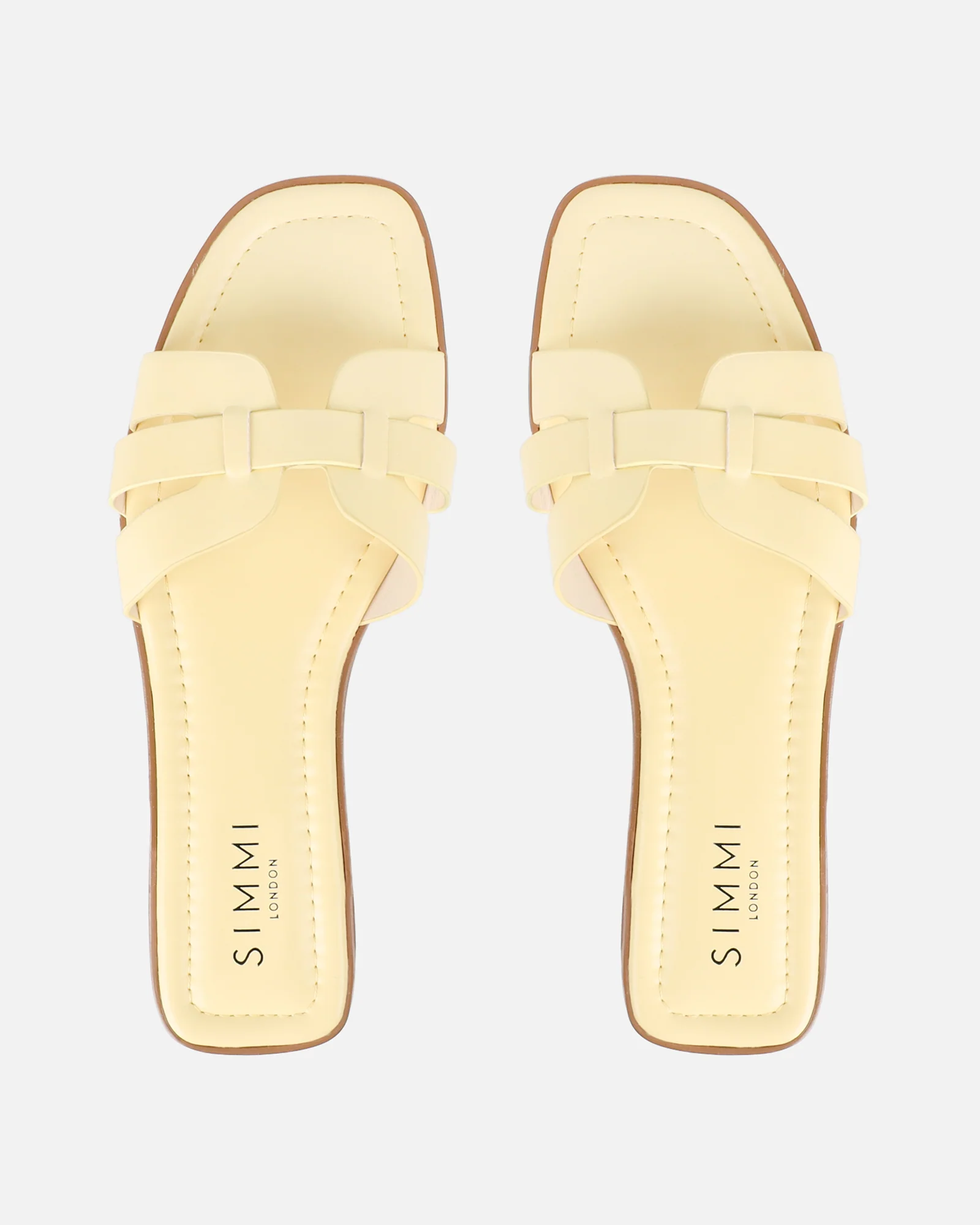 Jorja Butter Yellow Slip On Flat Sandals - Image 3