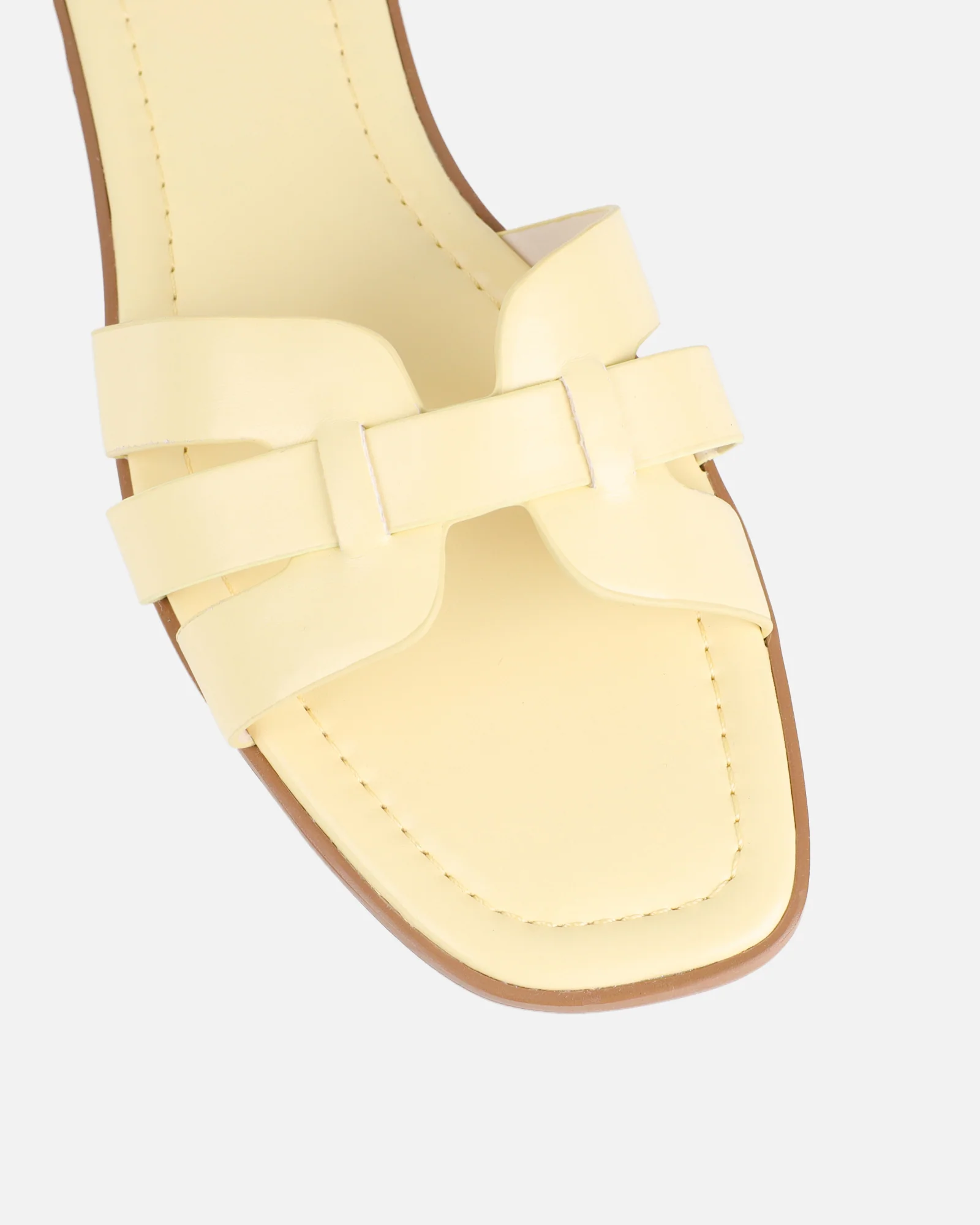 Jorja Butter Yellow Slip On Flat Sandals - Image 4