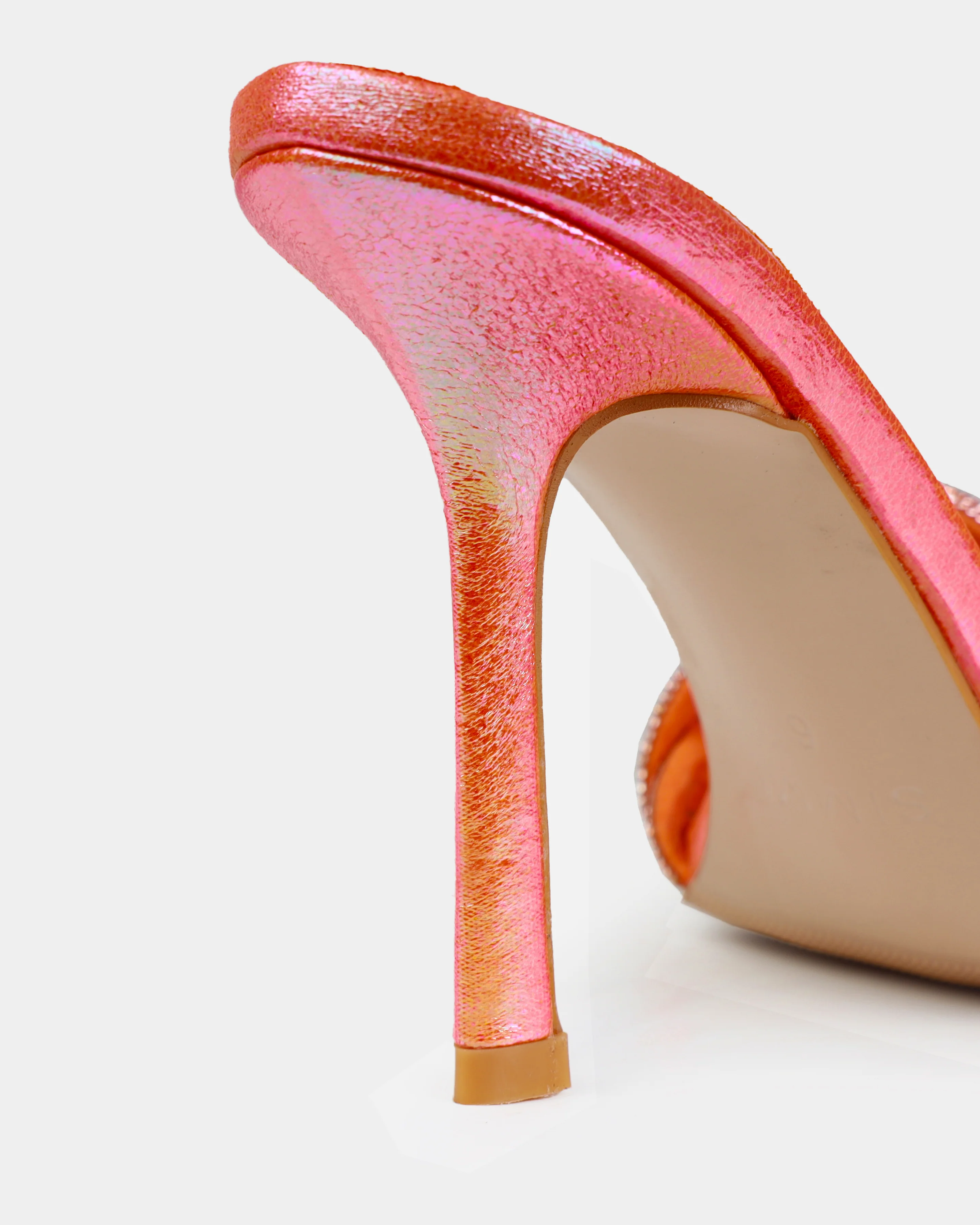 Juno Orange Ombre Iridescent Diamante Mules - Image 3