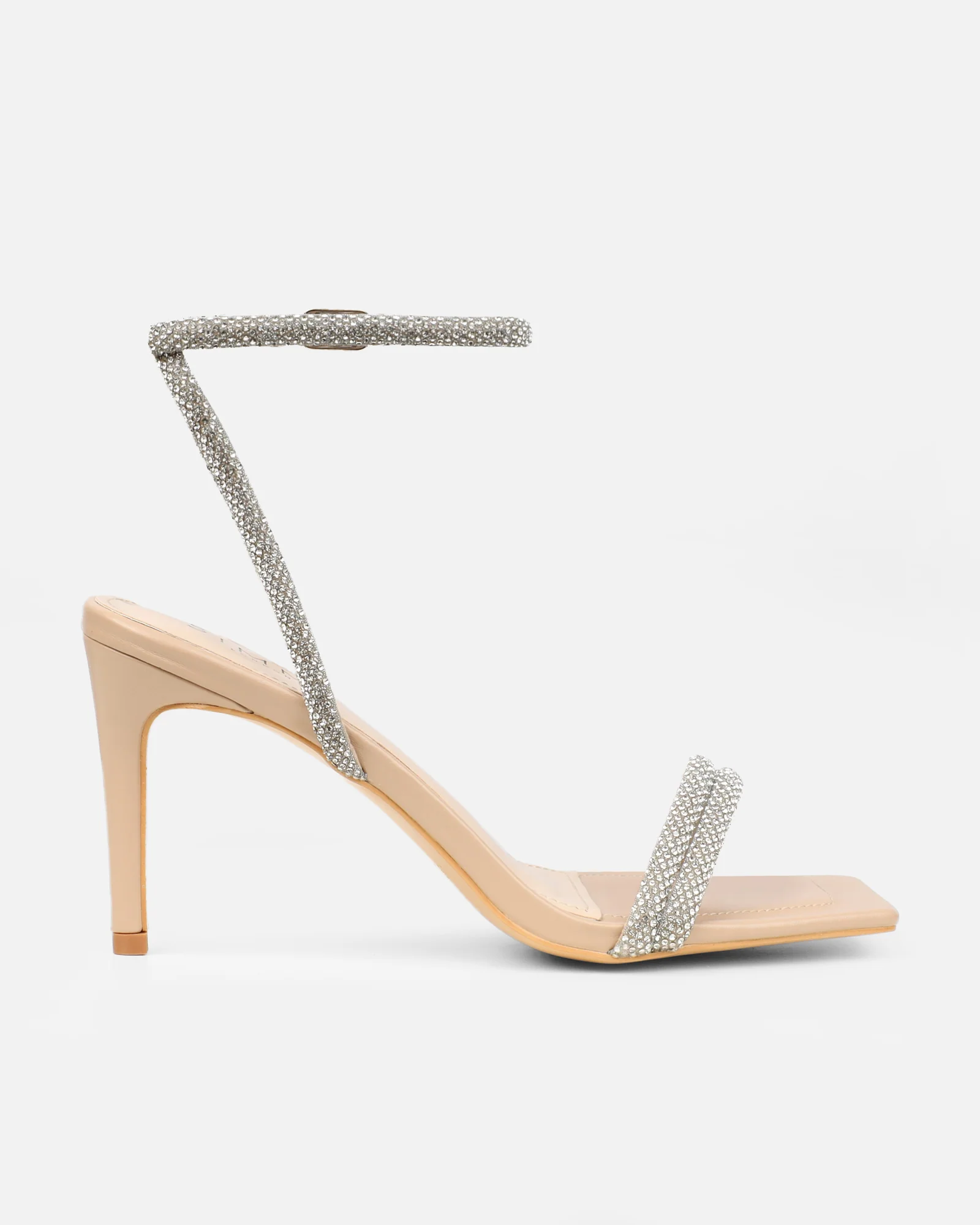 Kylen Nude Diamante Heeled Sandals - Image 2