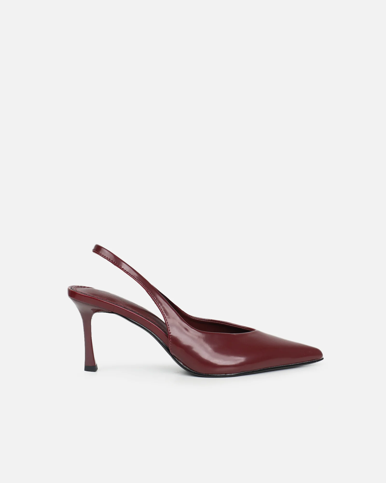 Layana Burgundy Box Slingback Court Shoes - Image 2