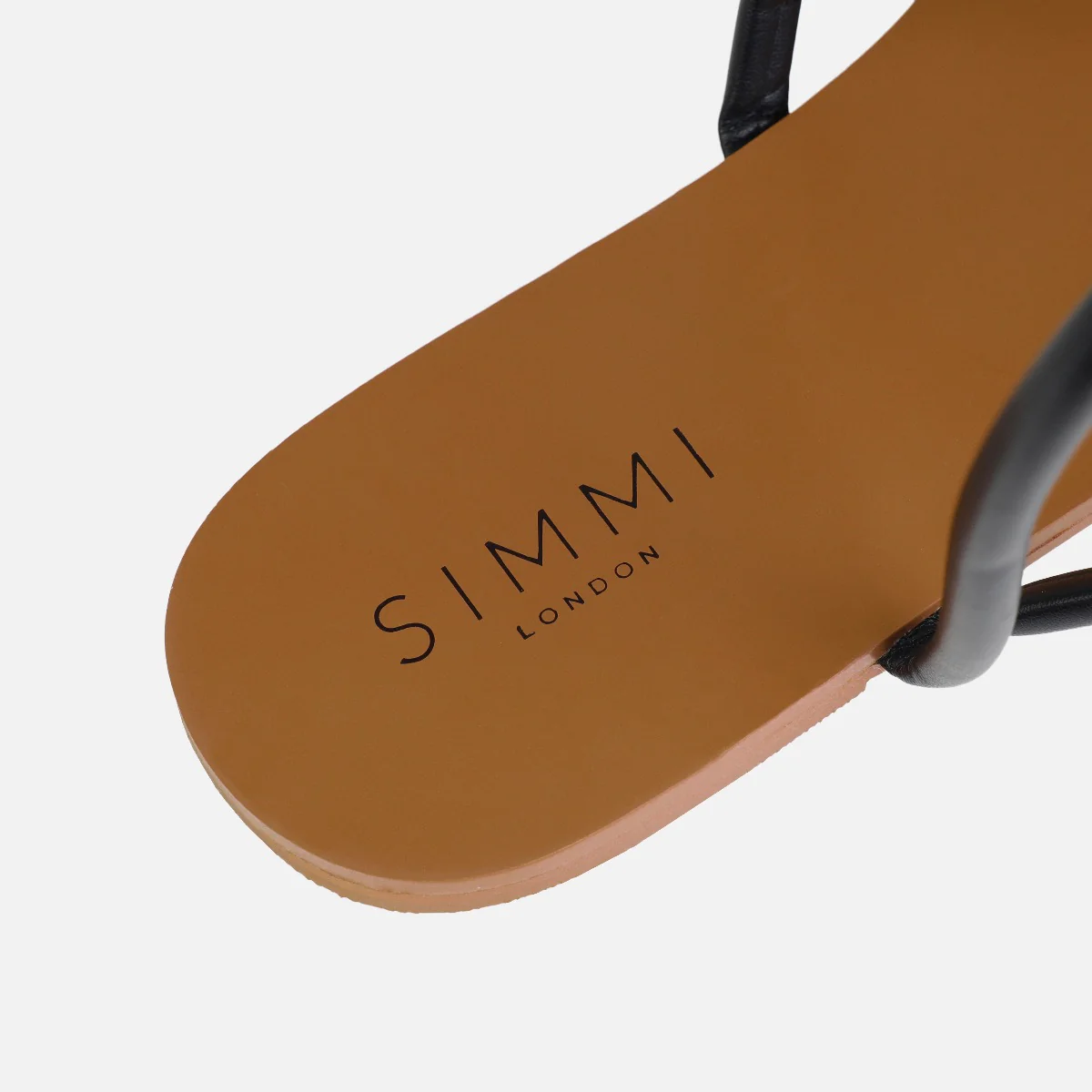 Leif Wide Fit Black Toe Loop Flat Sandals - Image 3