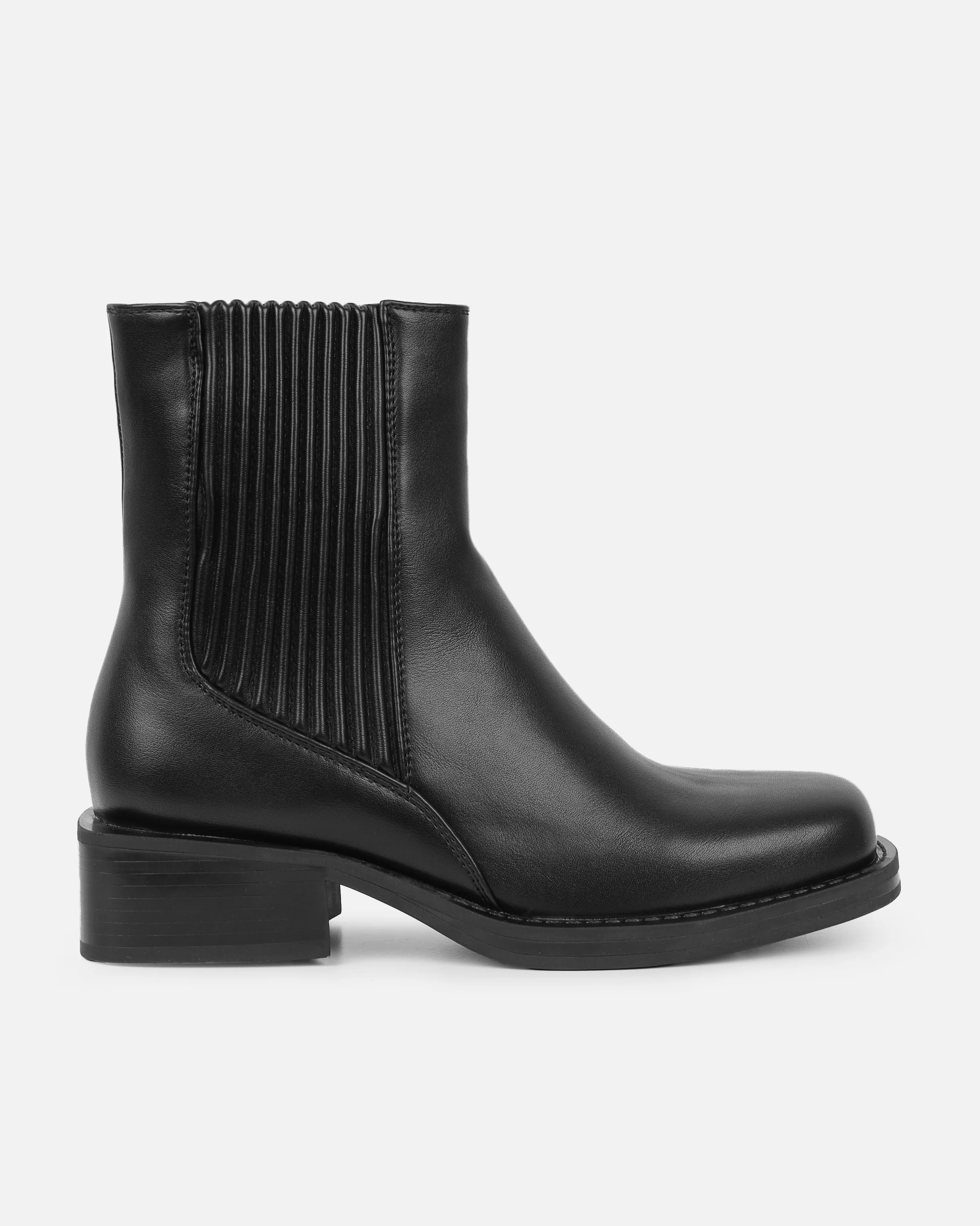 Leroy Black Flat Ankle Boots - Image 2