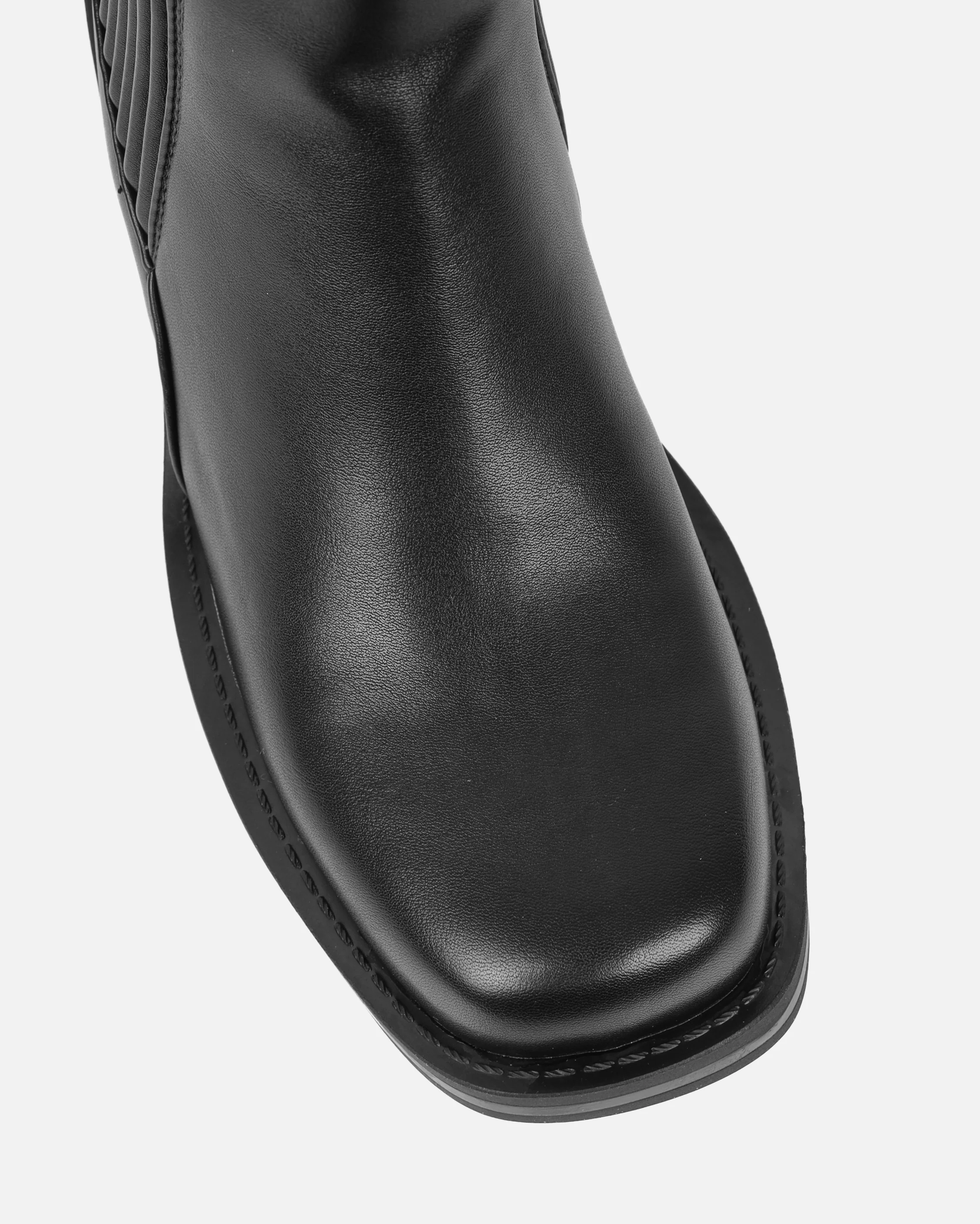 Leroy Black Flat Ankle Boots - Image 4
