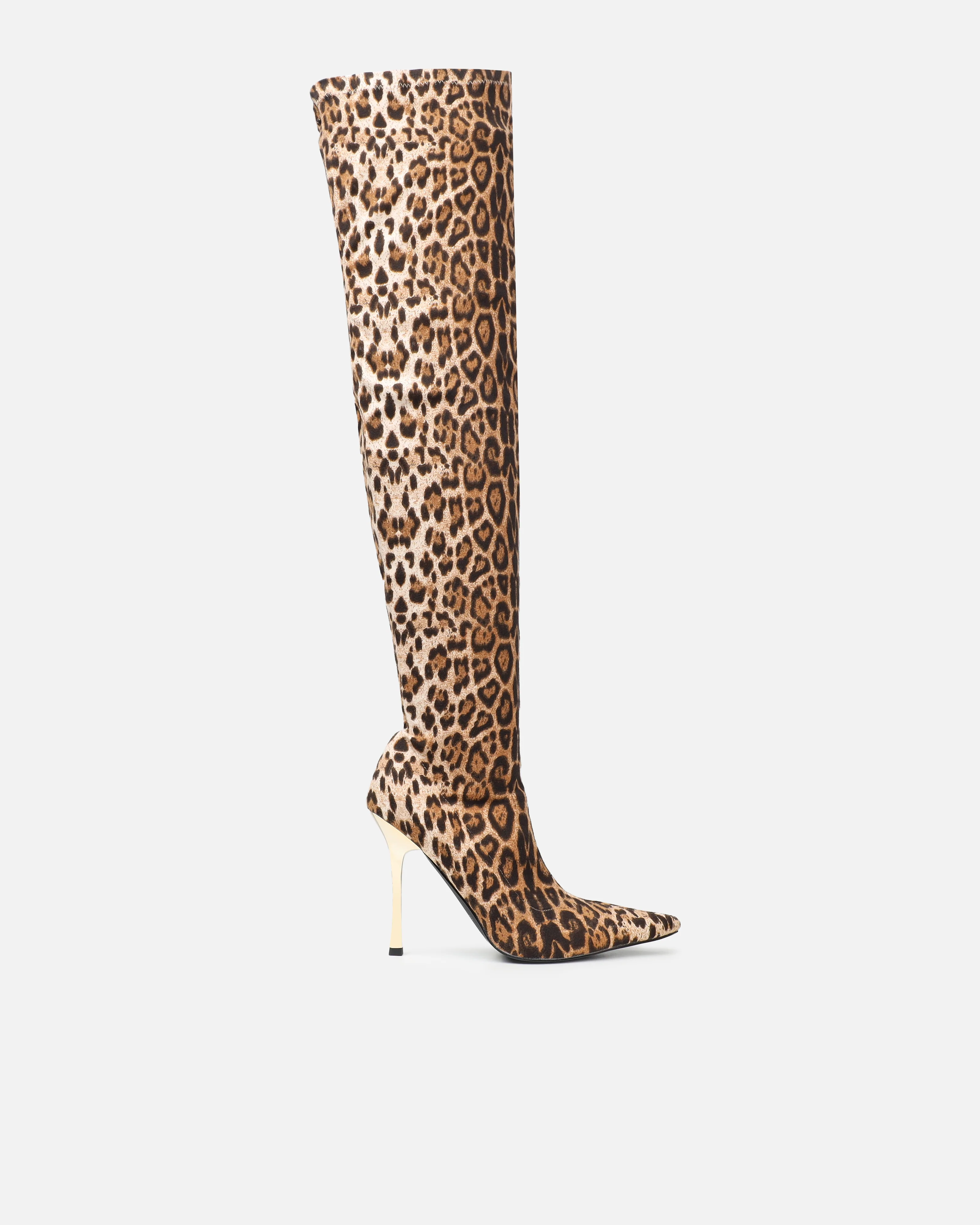 Lester leopard print stiletto over the knee boots - Image 2