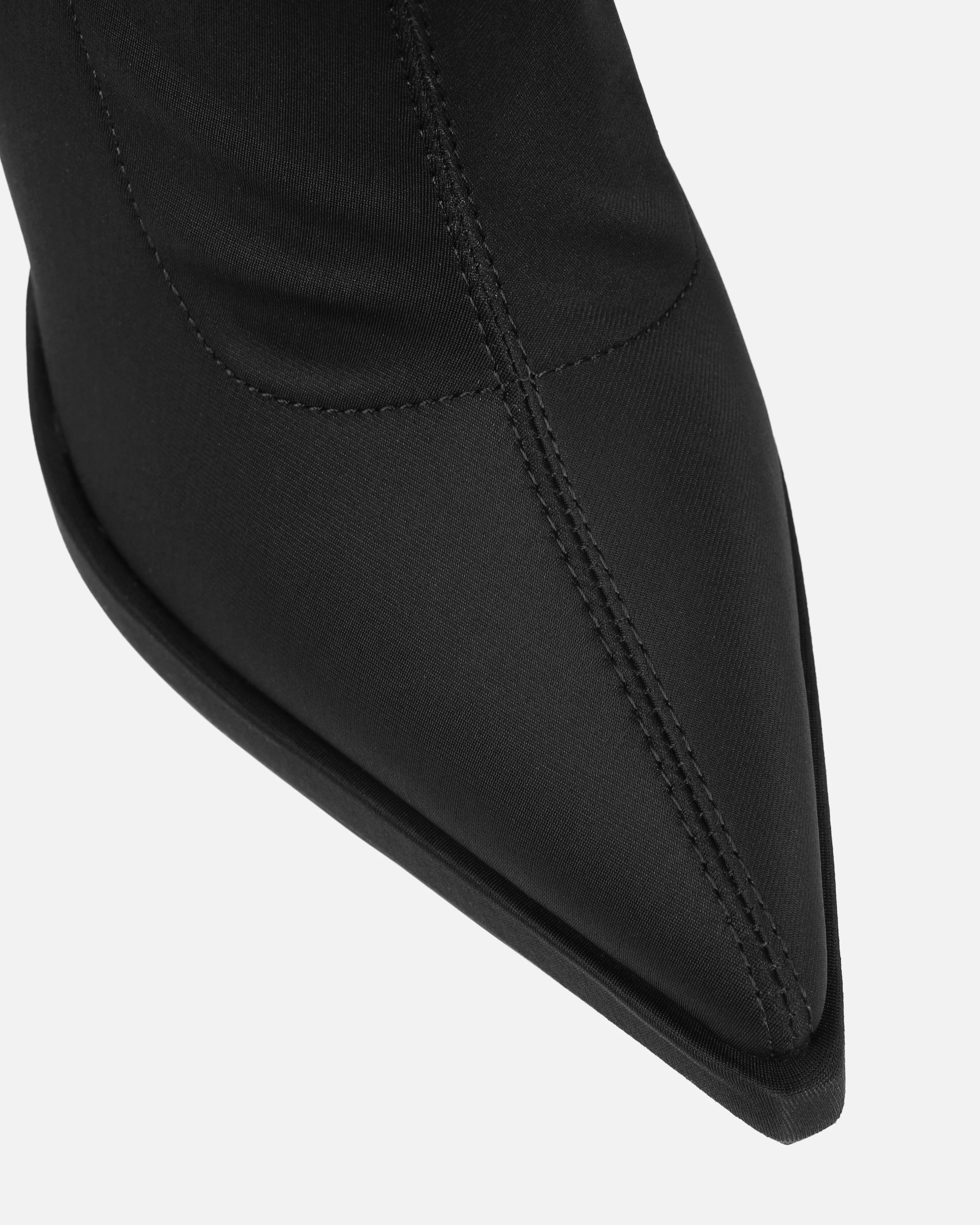 Lewin Black Lycra Pointed Stiletto Ankle Boots - Image 4