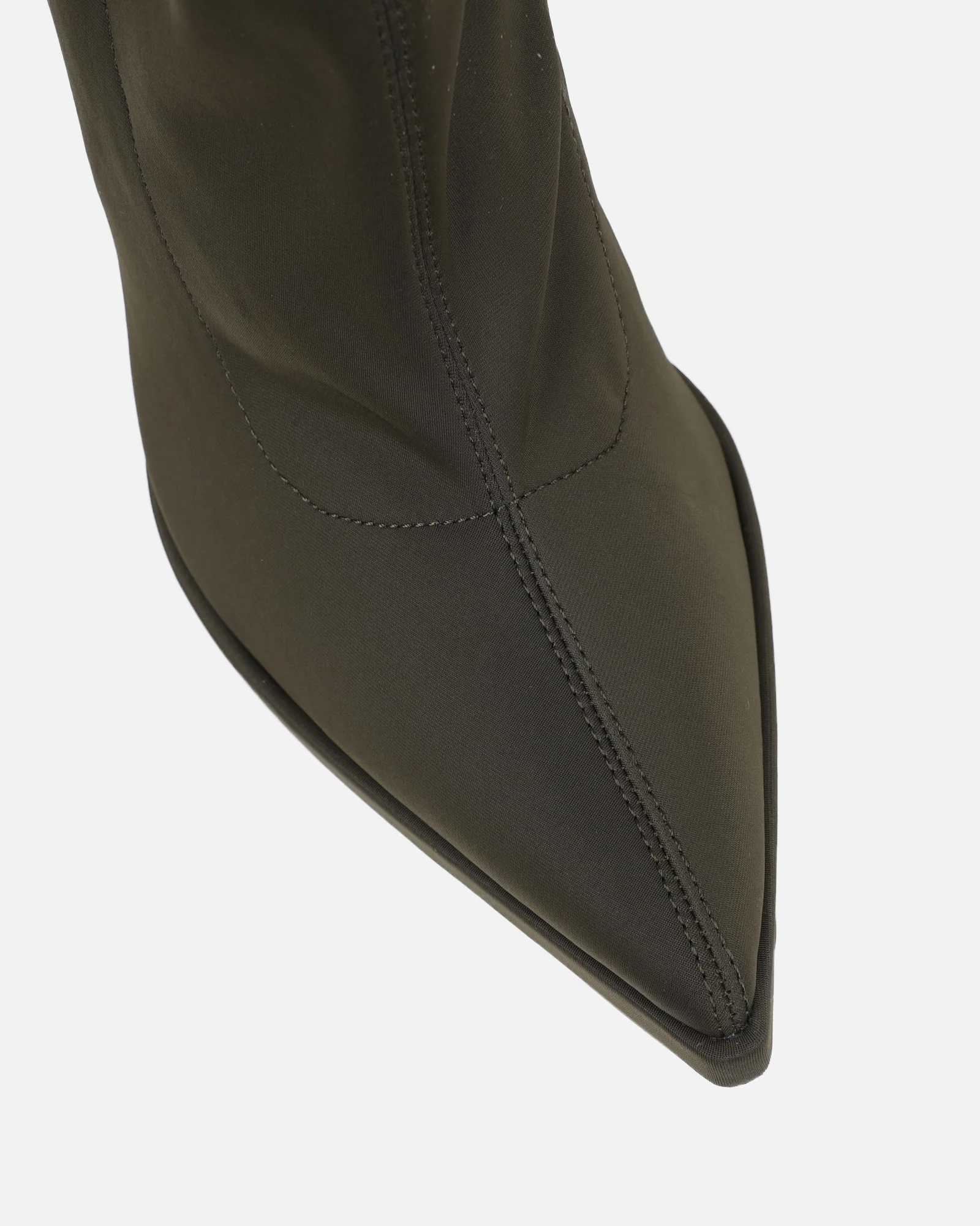 Lewin Khaki Stretch Stiletto Sock Boots - Image 4