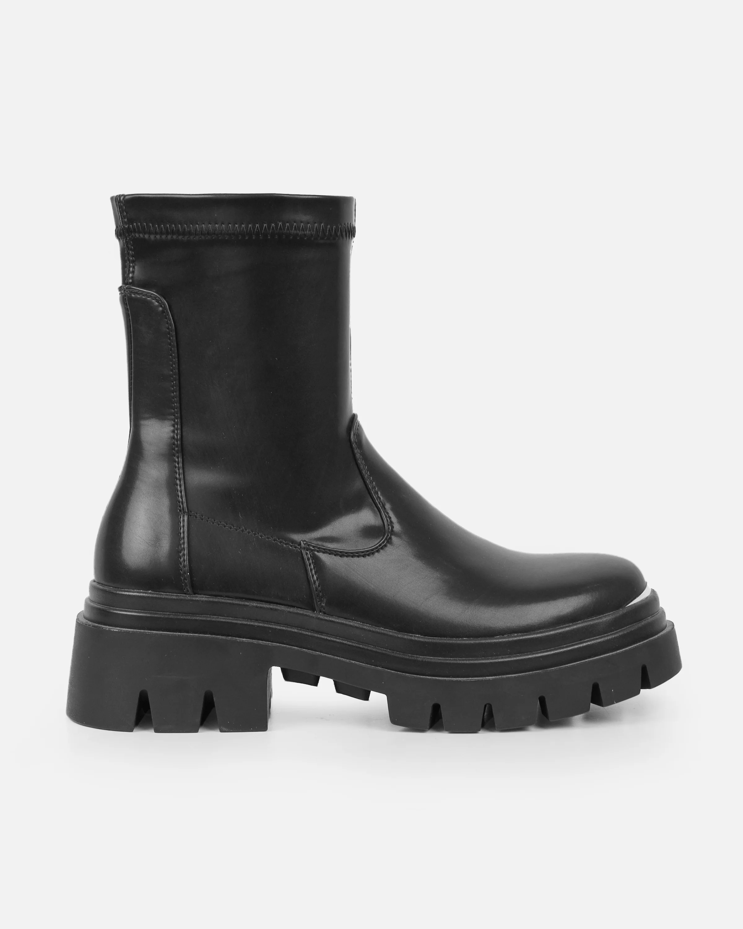 Lionel Black Chunky Boots With Toe Plate - Image 2