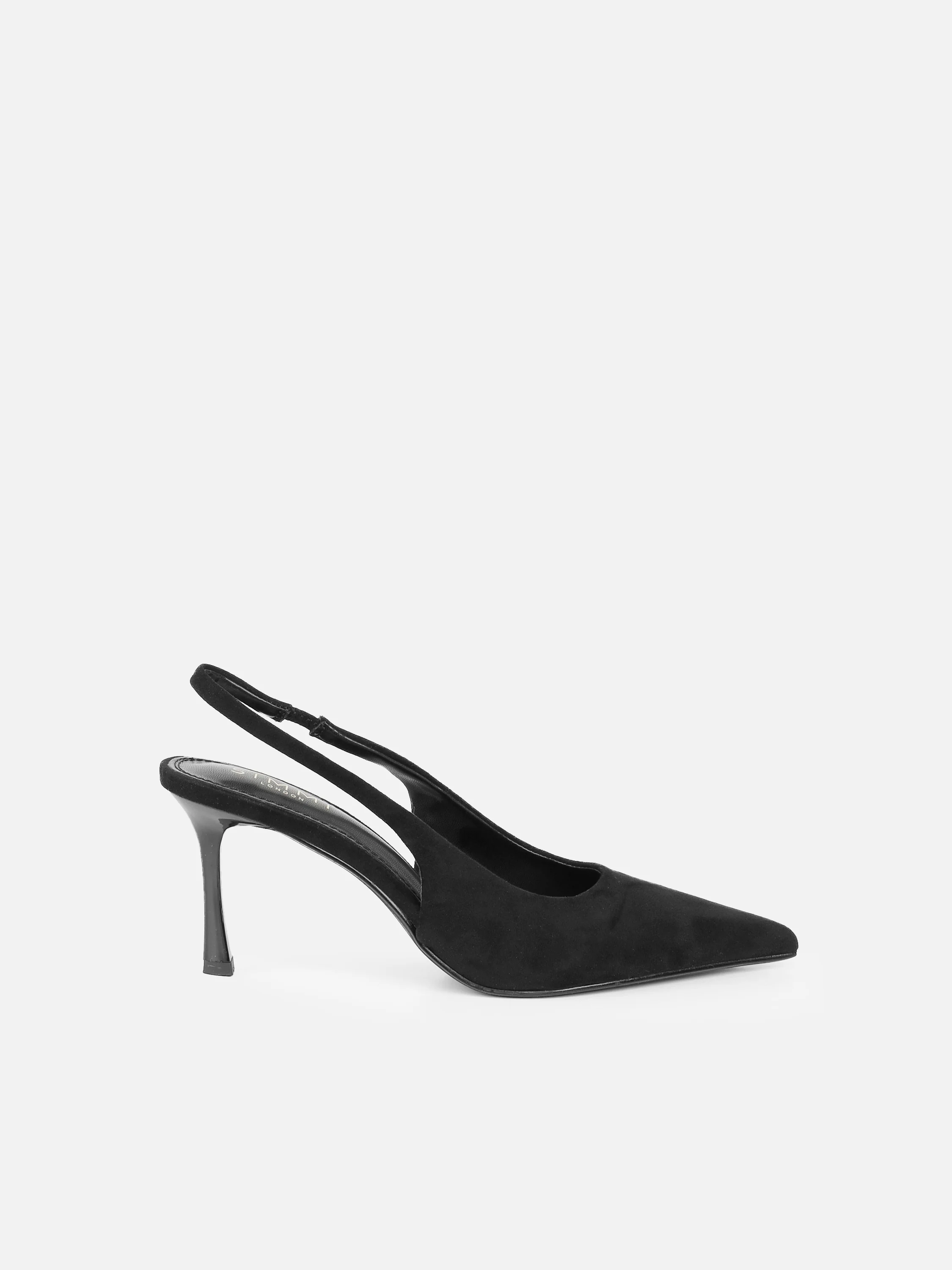 Liorra Black Suede Sling Back Court Shoes - Image 2