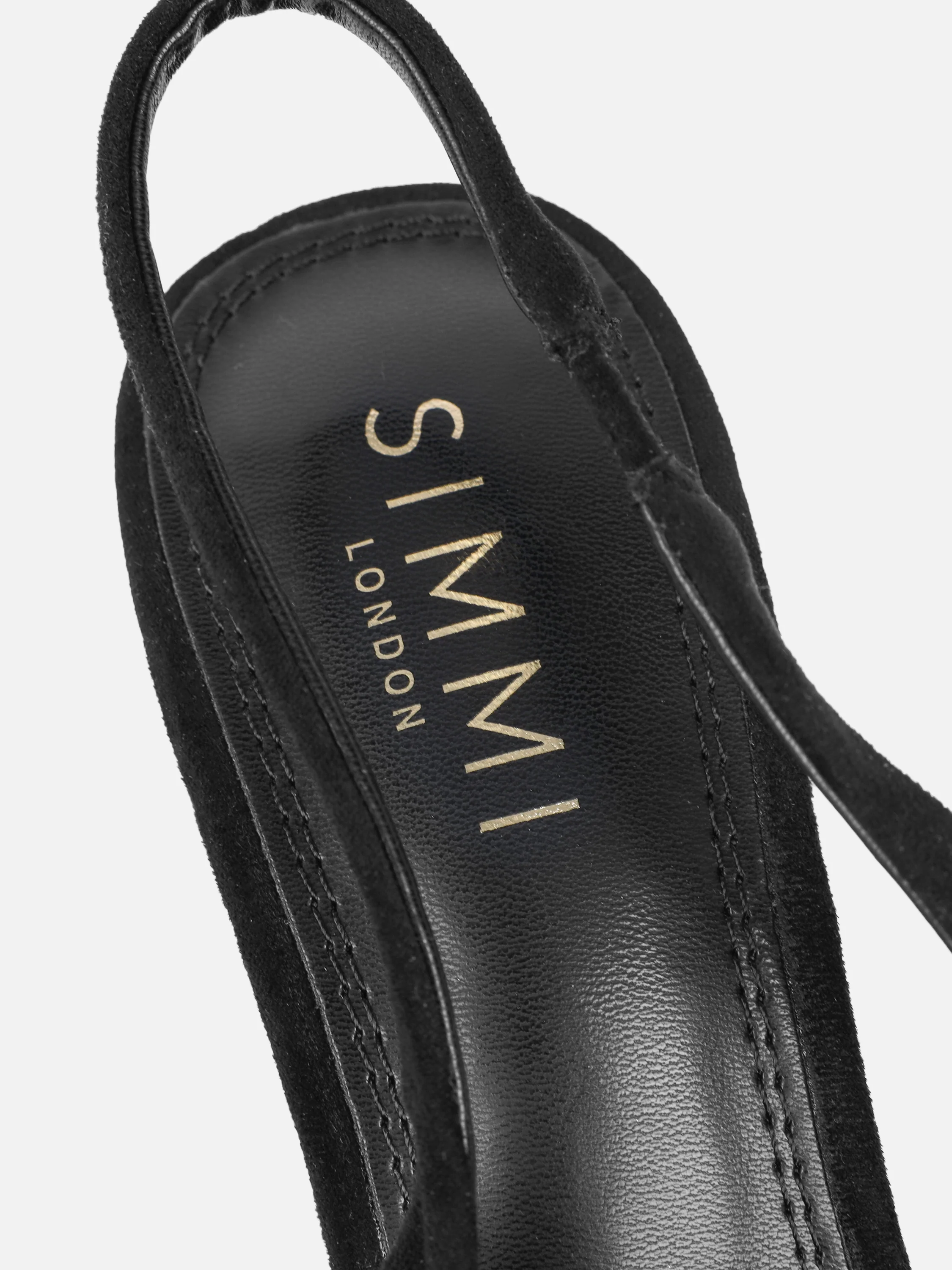 Liorra Black Suede Sling Back Court Shoes - Image 3