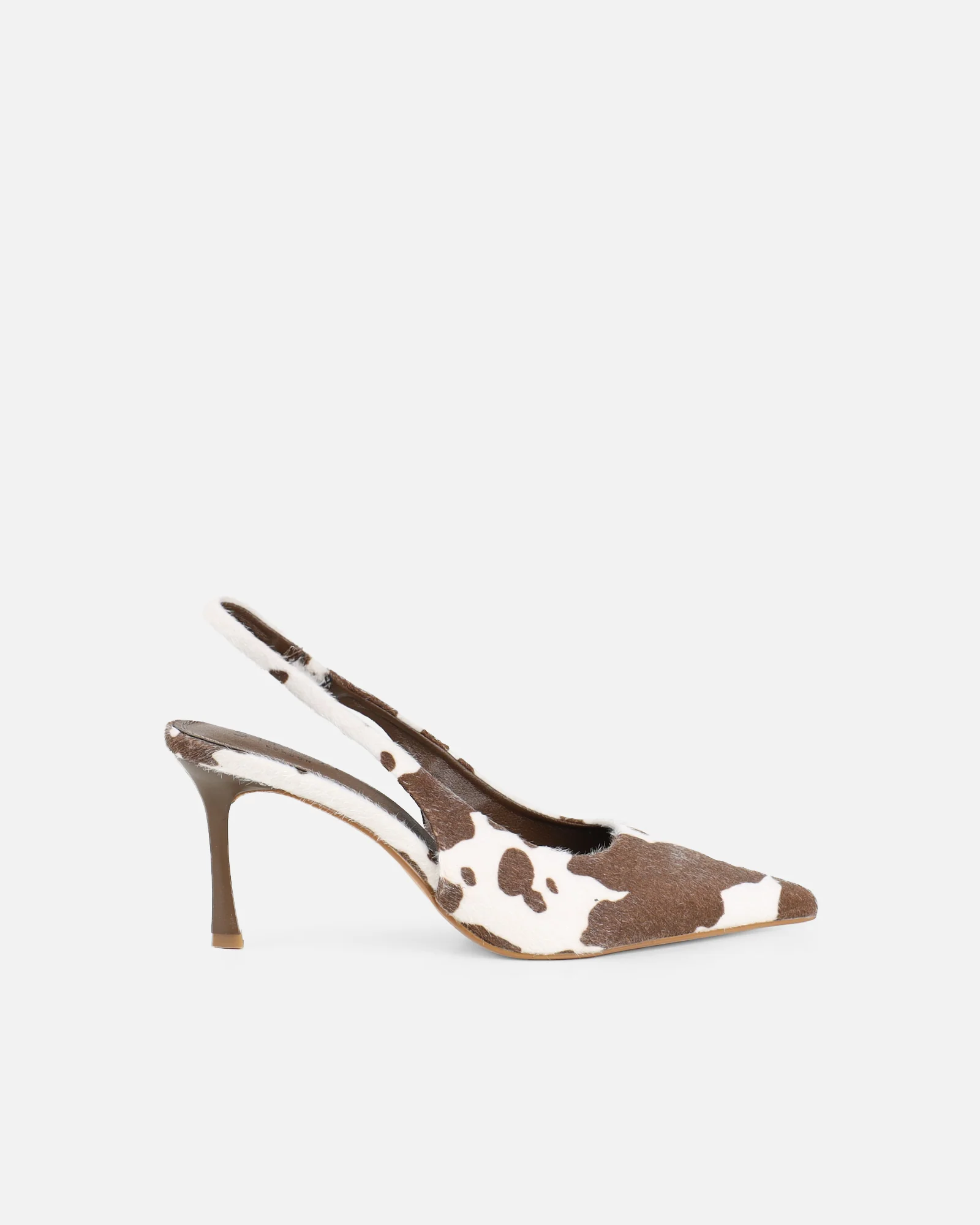 Liorra Cow Print Slingback Court Shoes - Image 3