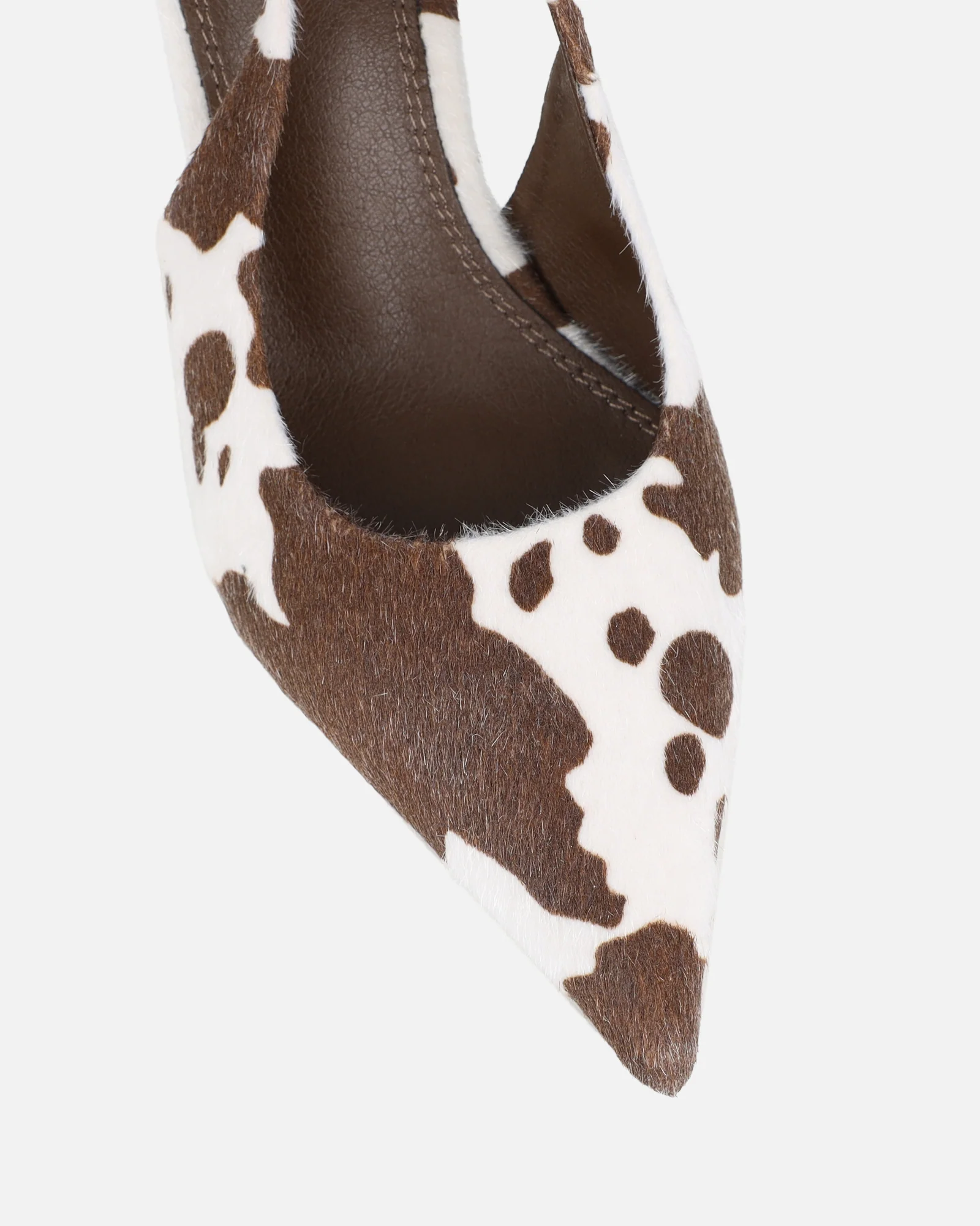Liorra Cow Print Slingback Court Shoes - Image 4