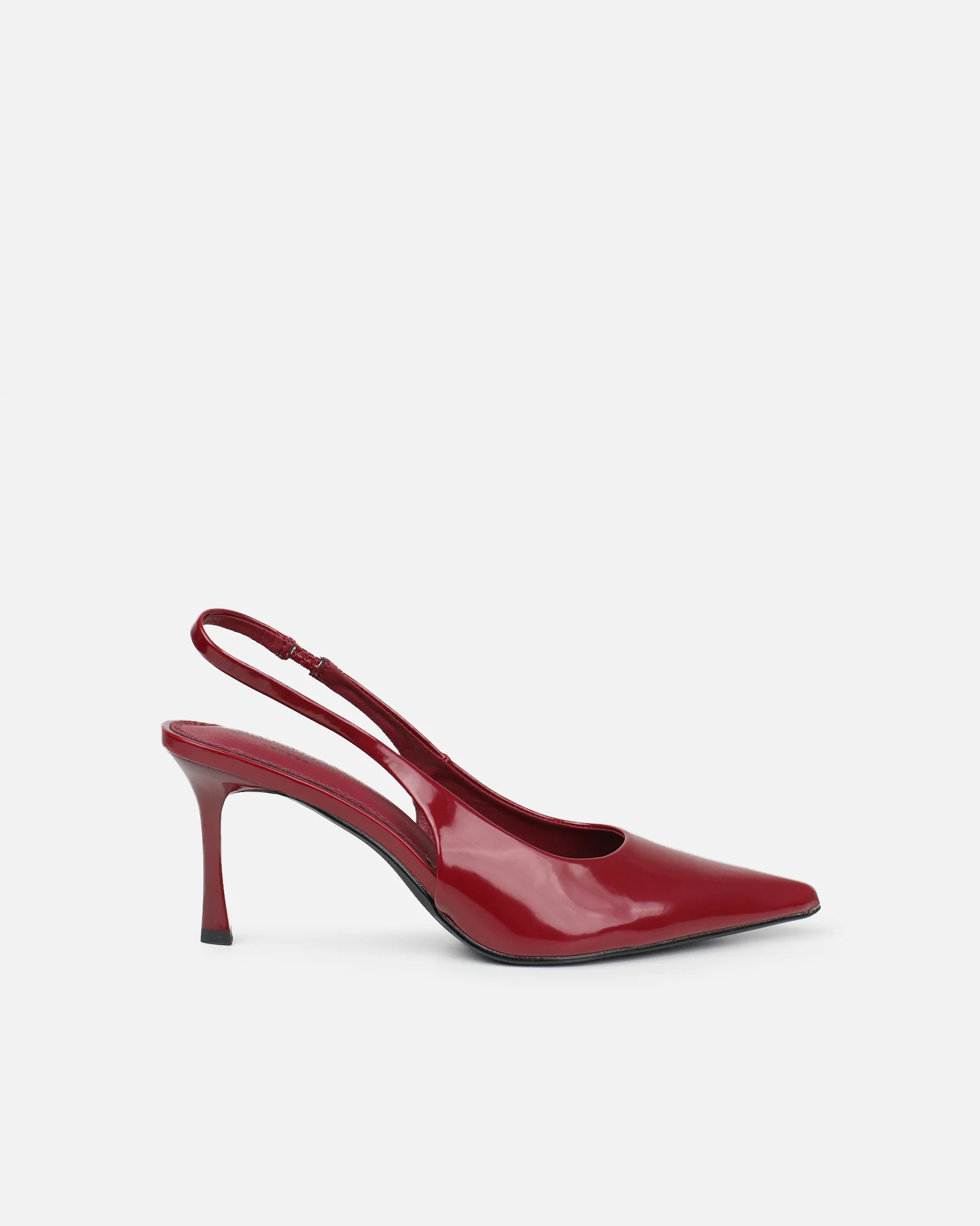 Liorra Dark Red Patent Sling Back Court Shoes - Image 3
