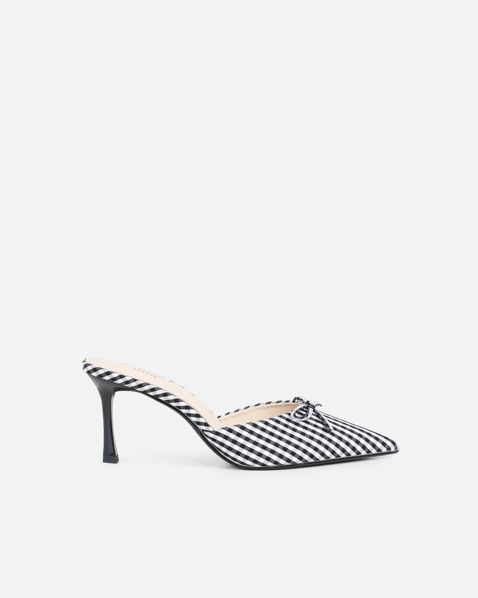 Lisa Black Gingham Bow Mules - Image 2