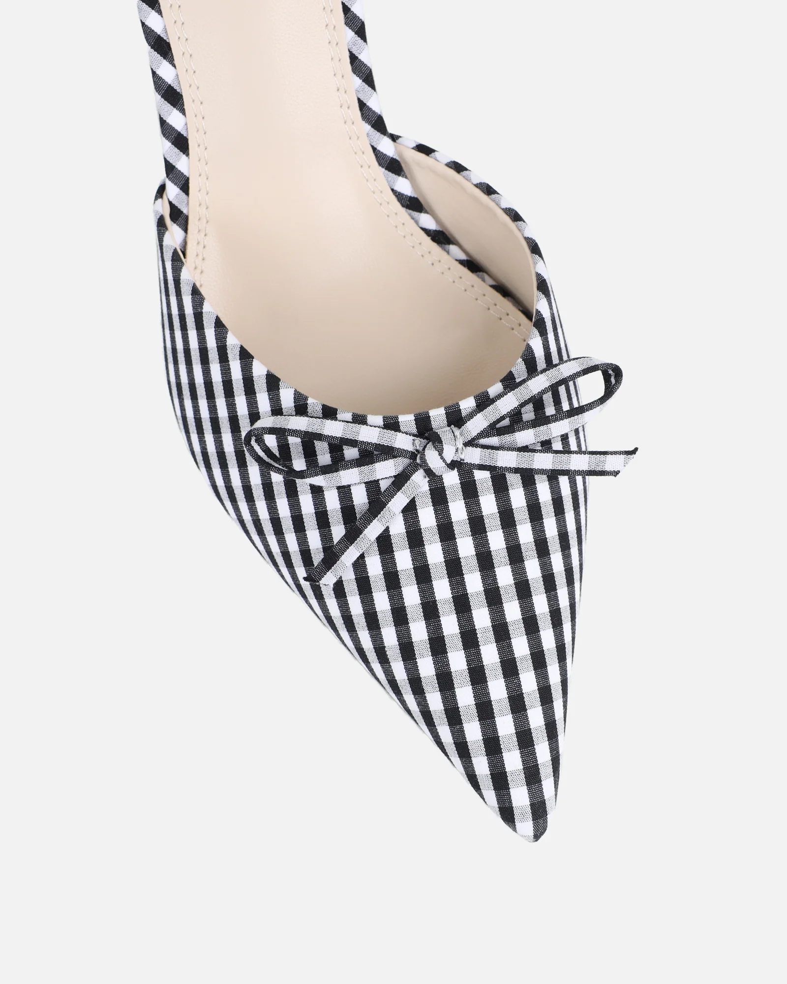 Lisa Black Gingham Bow Mules - Image 4