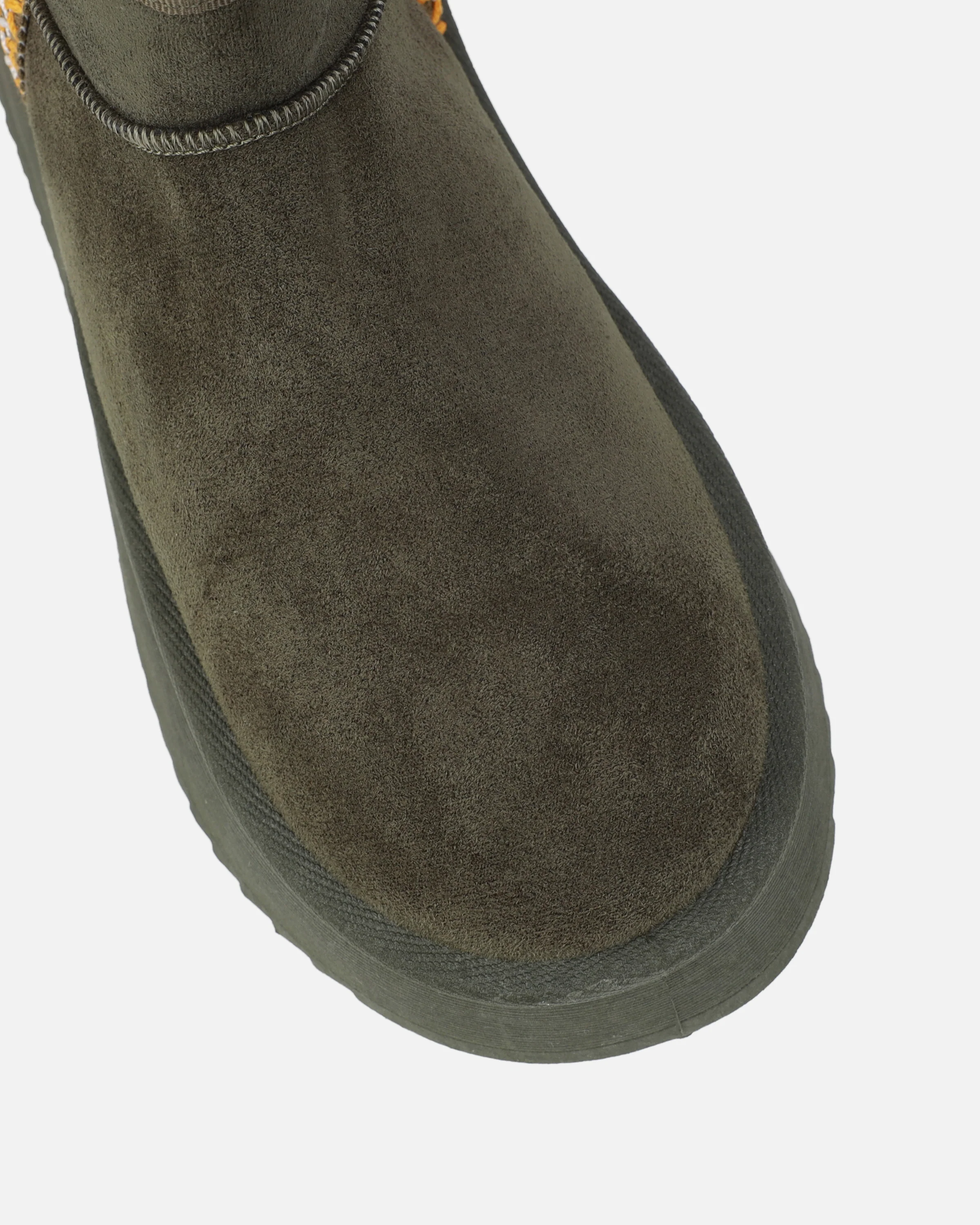 Louie Khaki Faux Suede Flatform Boots - Image 4