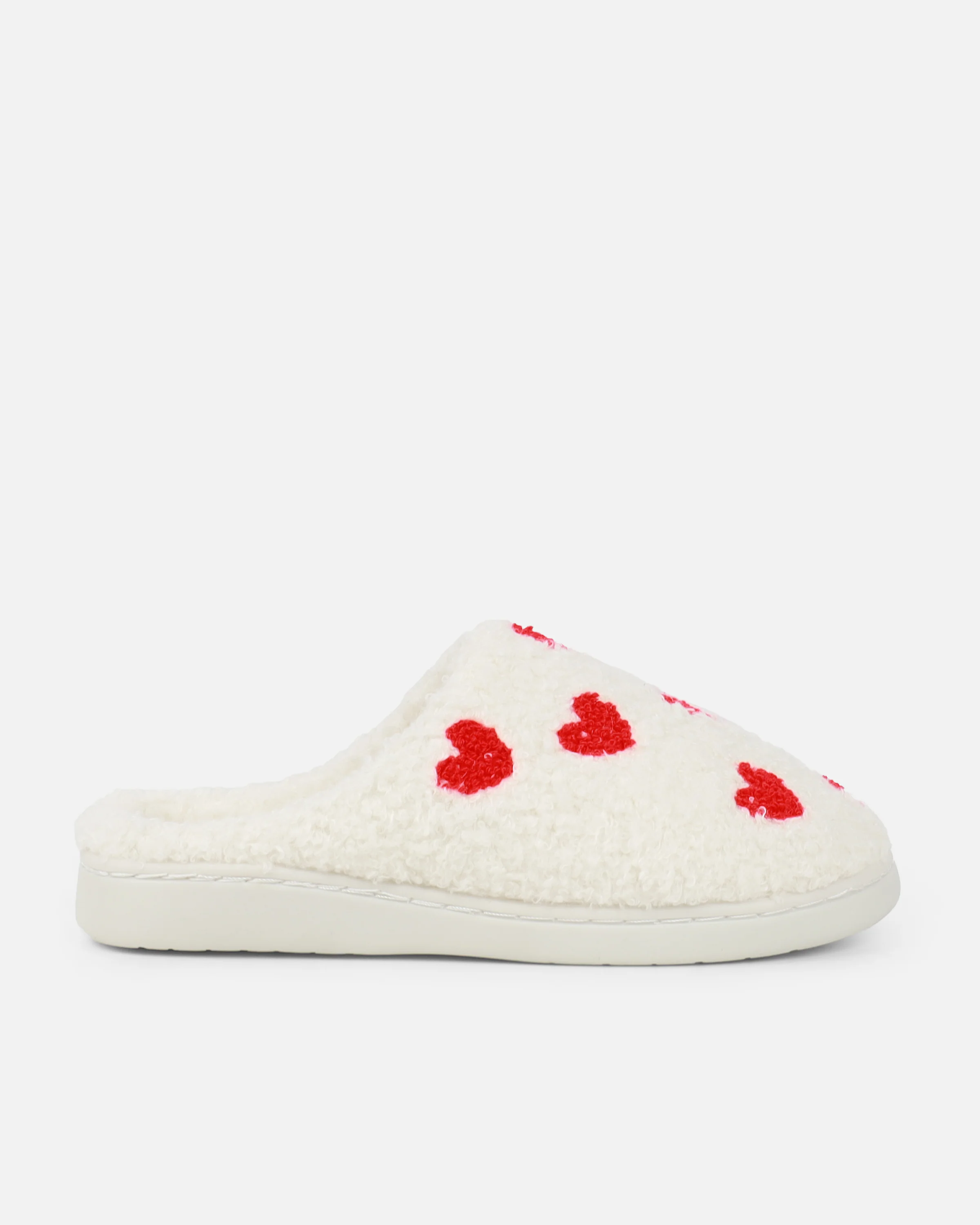 Loved Cream Heart Print Slippers - Image 2