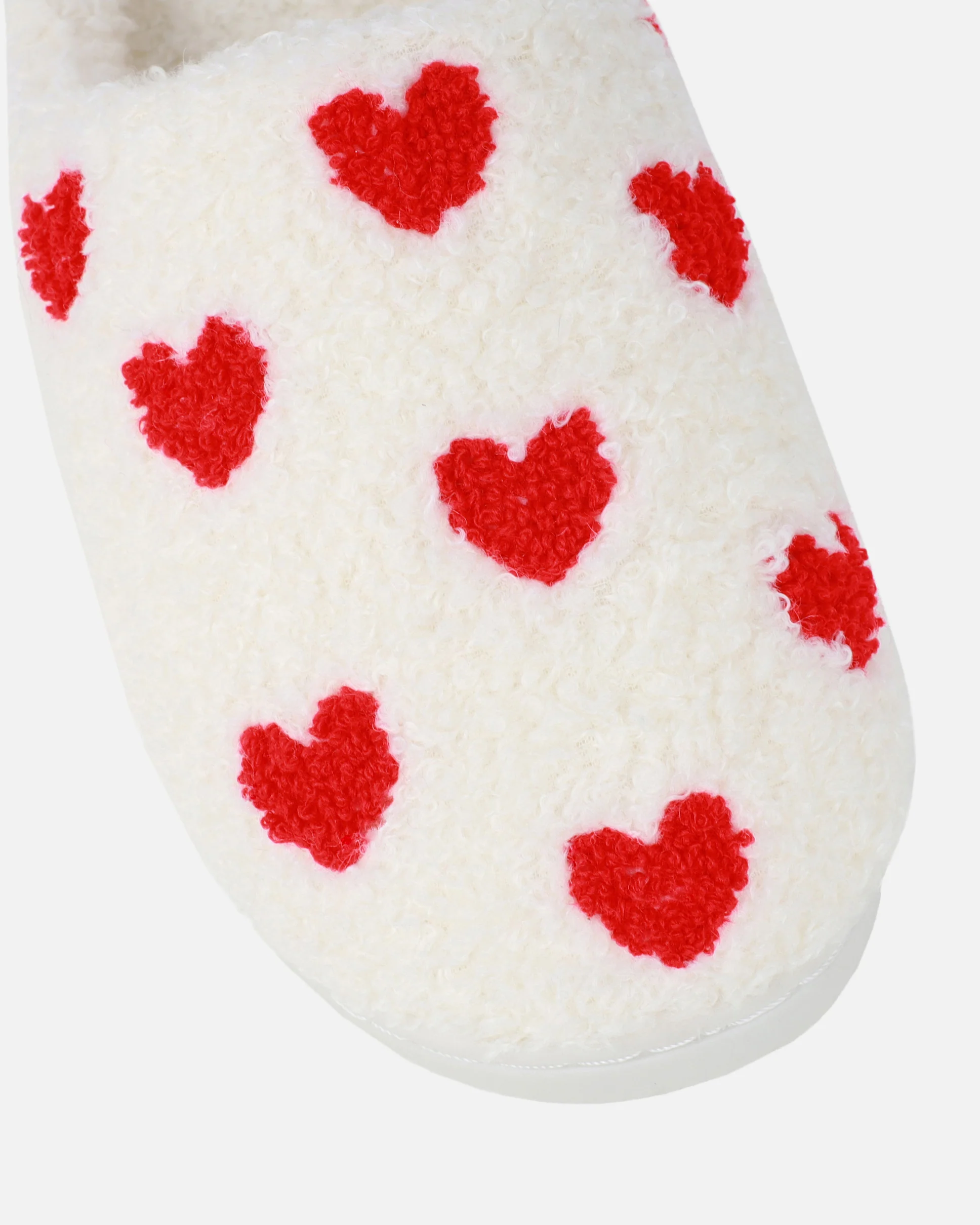 Loved Cream Heart Print Slippers - Image 4