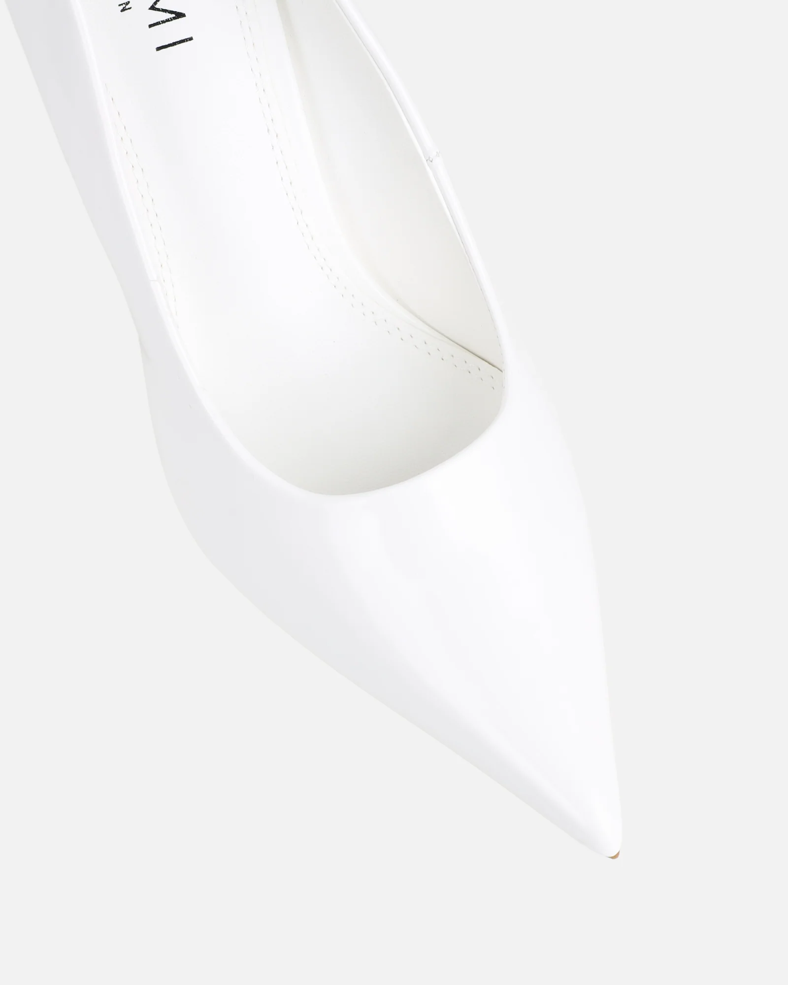 Luka White Low Heeled Court Shoes - Image 4