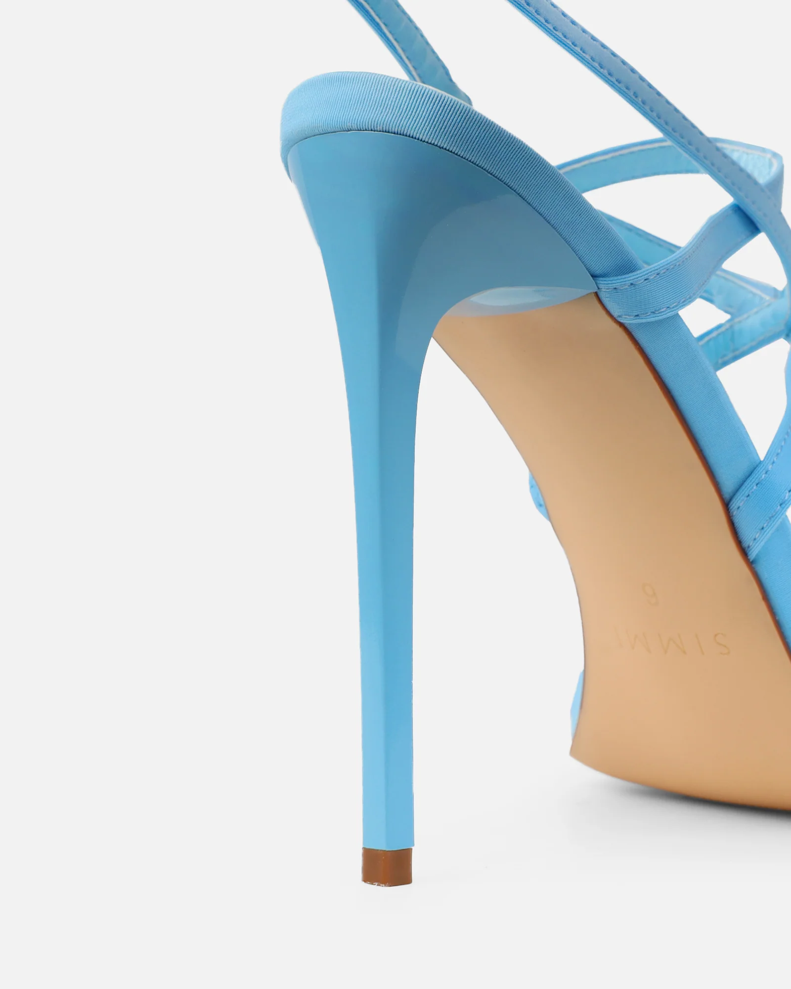 Macenna Blue Lycra Heeled Sandals - Image 3