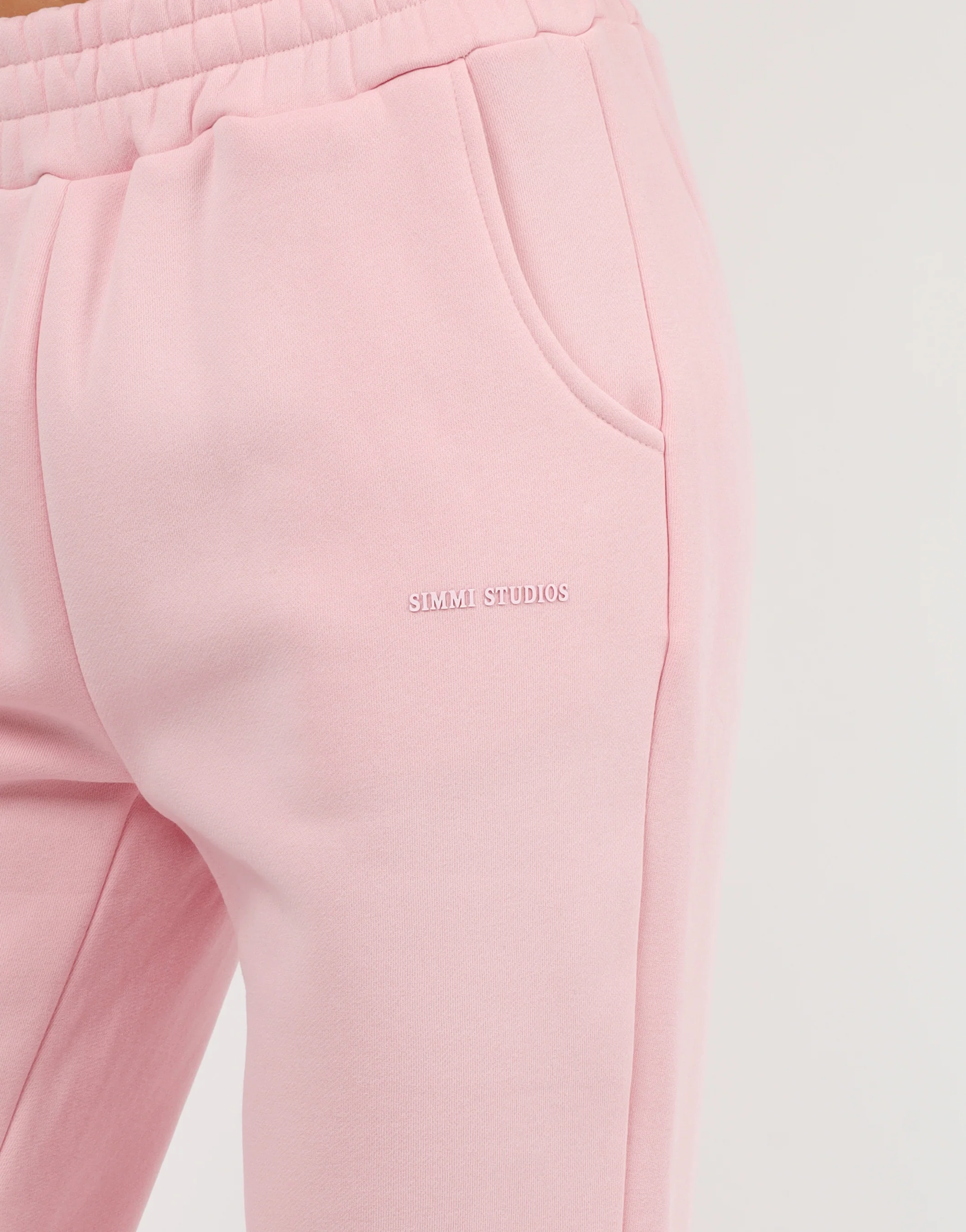 Maddie Simmi Studios Essentials Flared Joggers in Baby Pink - Image 5