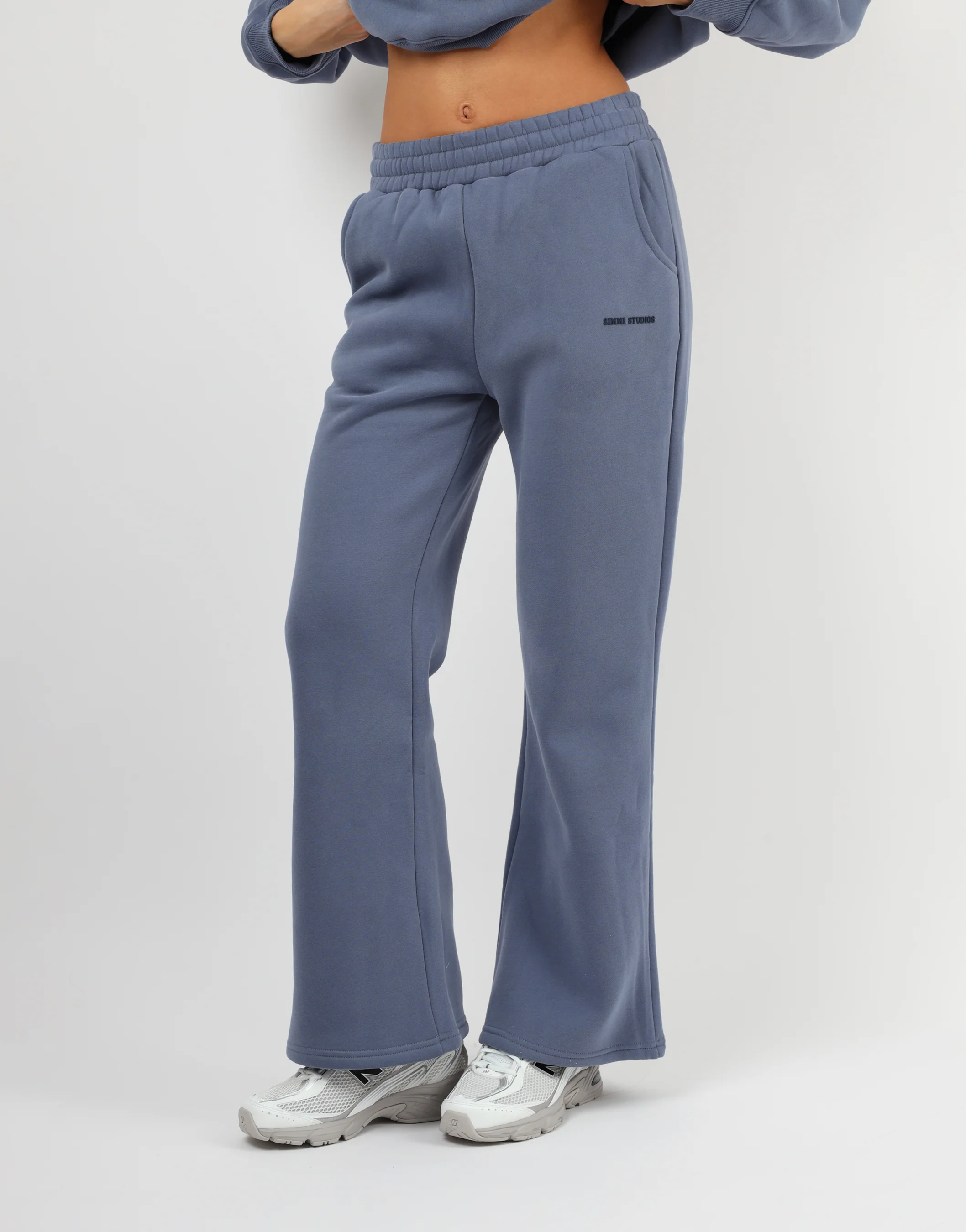 Maddie Simmi Studios Essentials Flared Joggers in Blue - Image 2