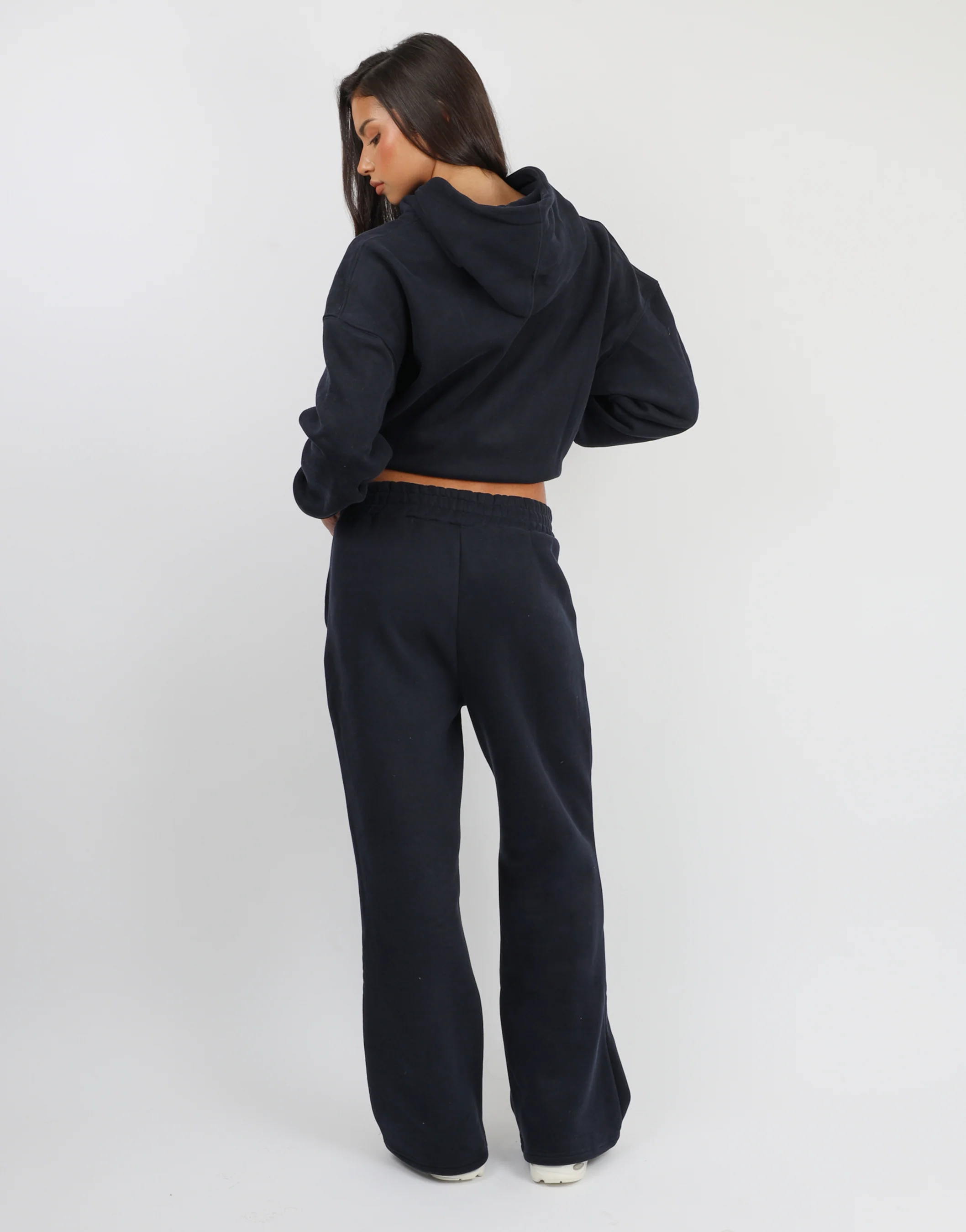 Maeve Simmi Studios Varsity Slogan Hoodie in Oxford Blue - Image 4