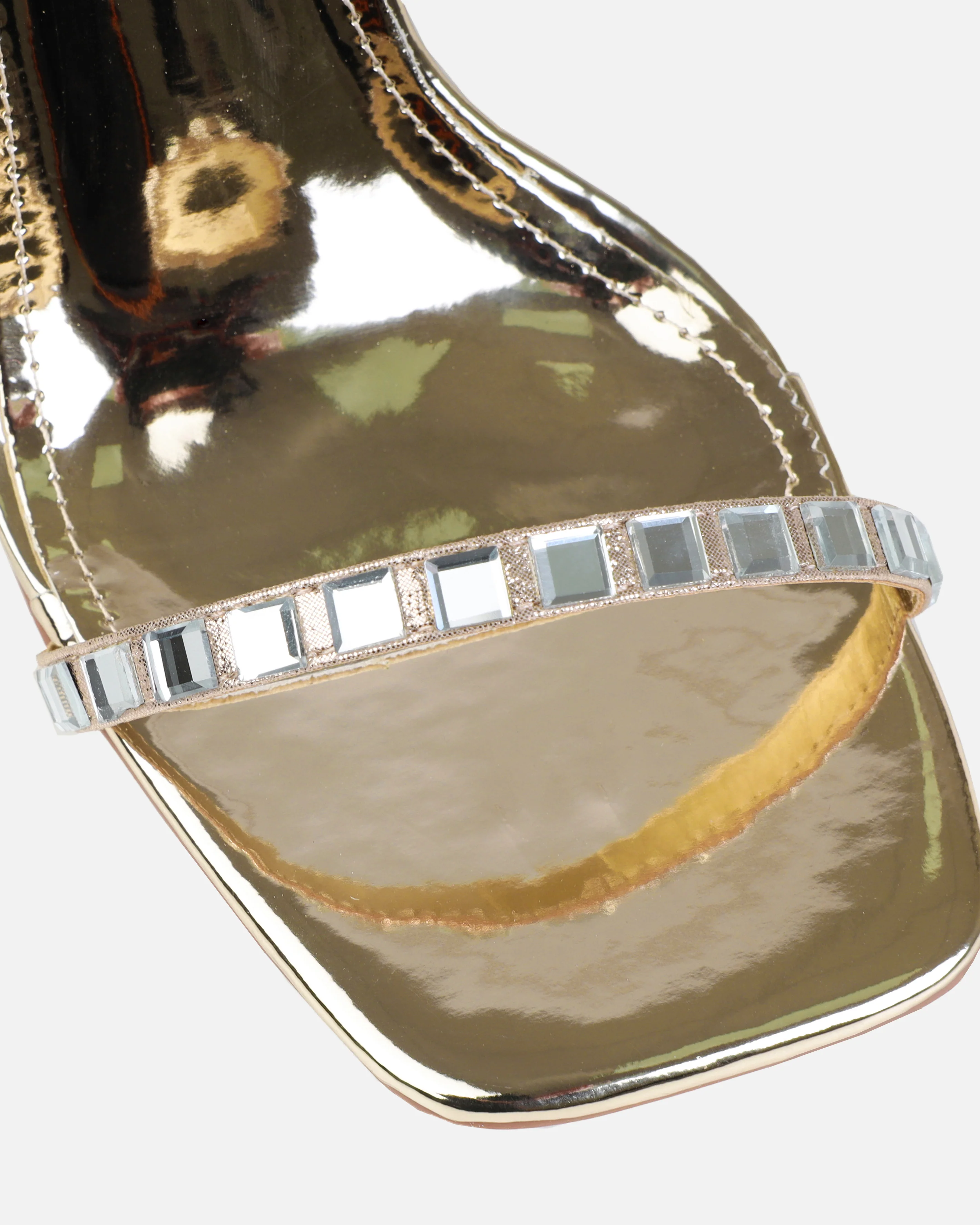 Maey Gold Clear Gem Stiletto Heels - Image 4