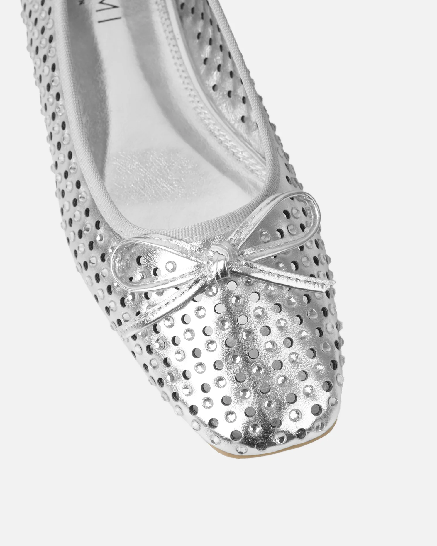 Mariay Silver Diamante Ballet Flats - Image 4