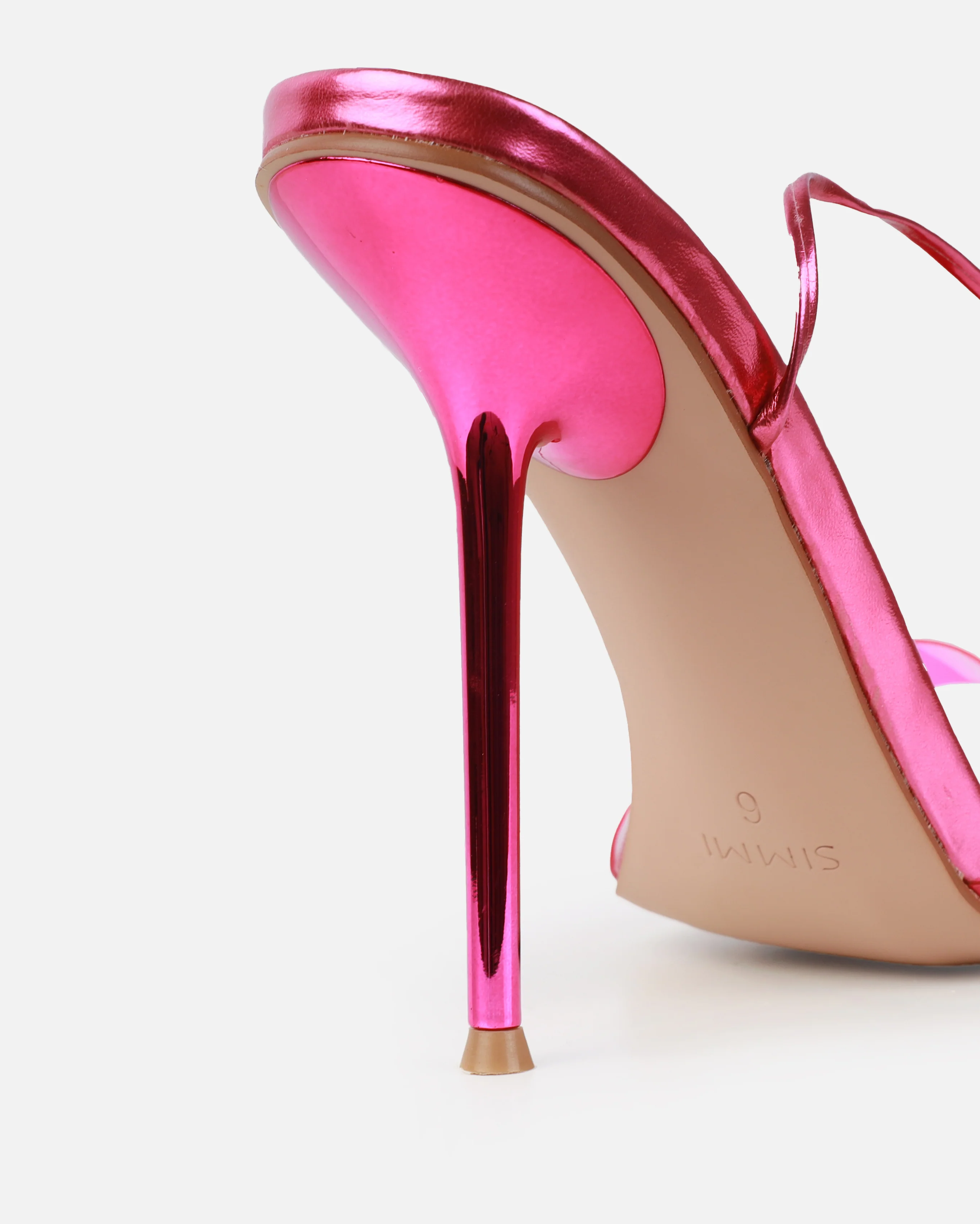 Mary Bedford Ariaa Pink Clear Lace Up Stiletto Heels - Image 3
