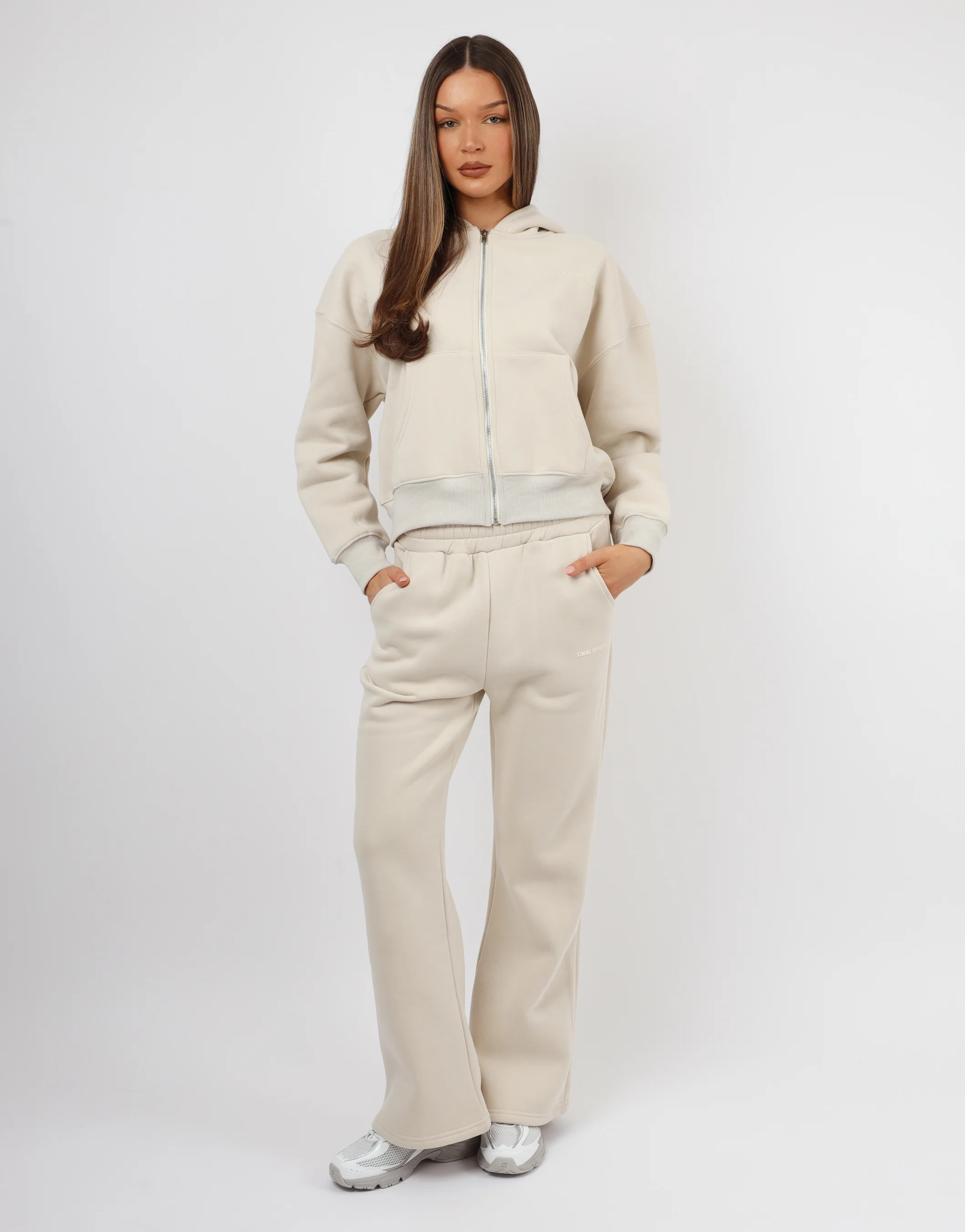 Maui Simmi Studios Essentials Zip Hoodie In Light Beige - Image 3