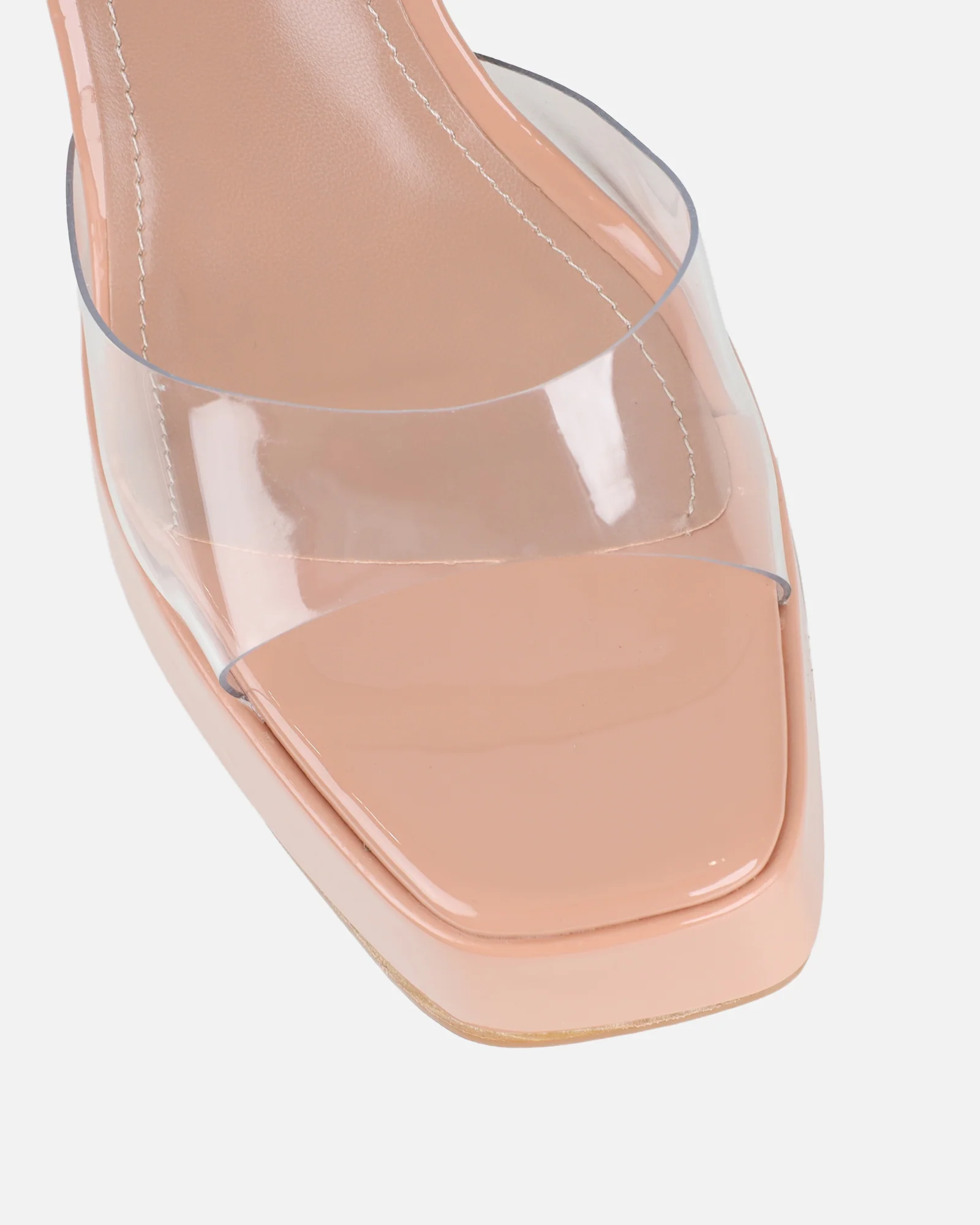 Mauraz Nude Clear Platform Heeled Sandals - Image 4