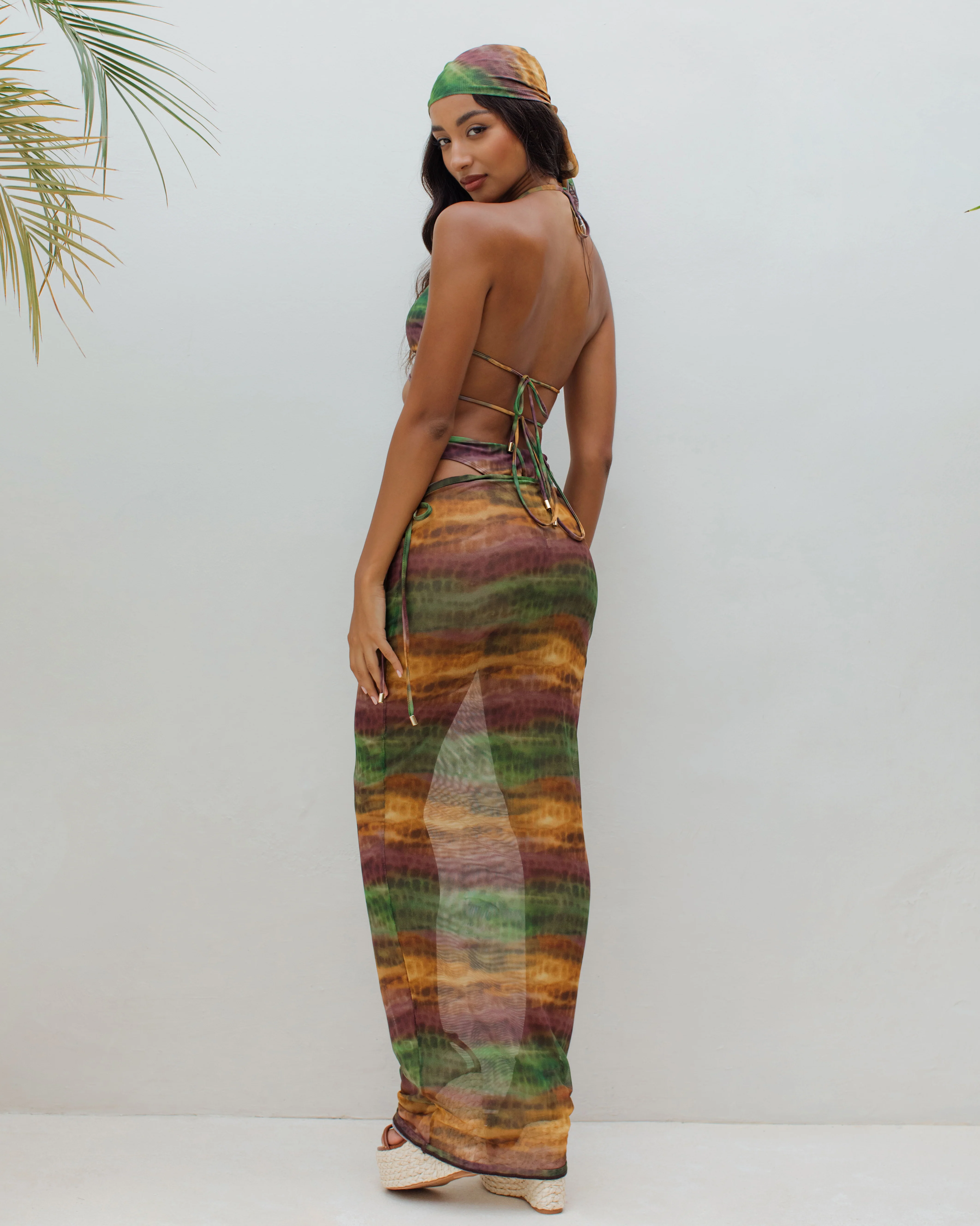 Maya Animal Print Mesh Maxi Skirt - Image 3