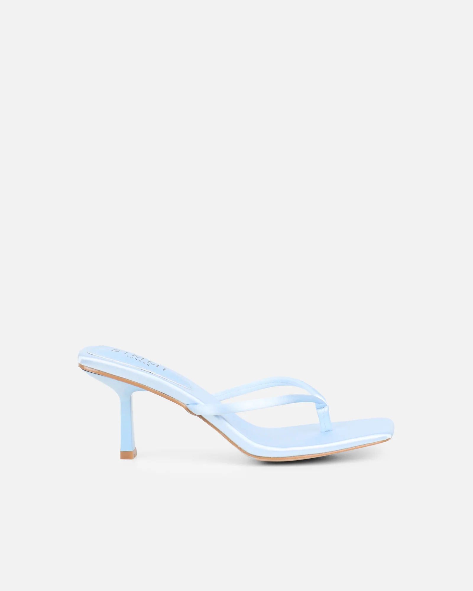Melba Blue Satin Toe Thong Sandals - Image 2