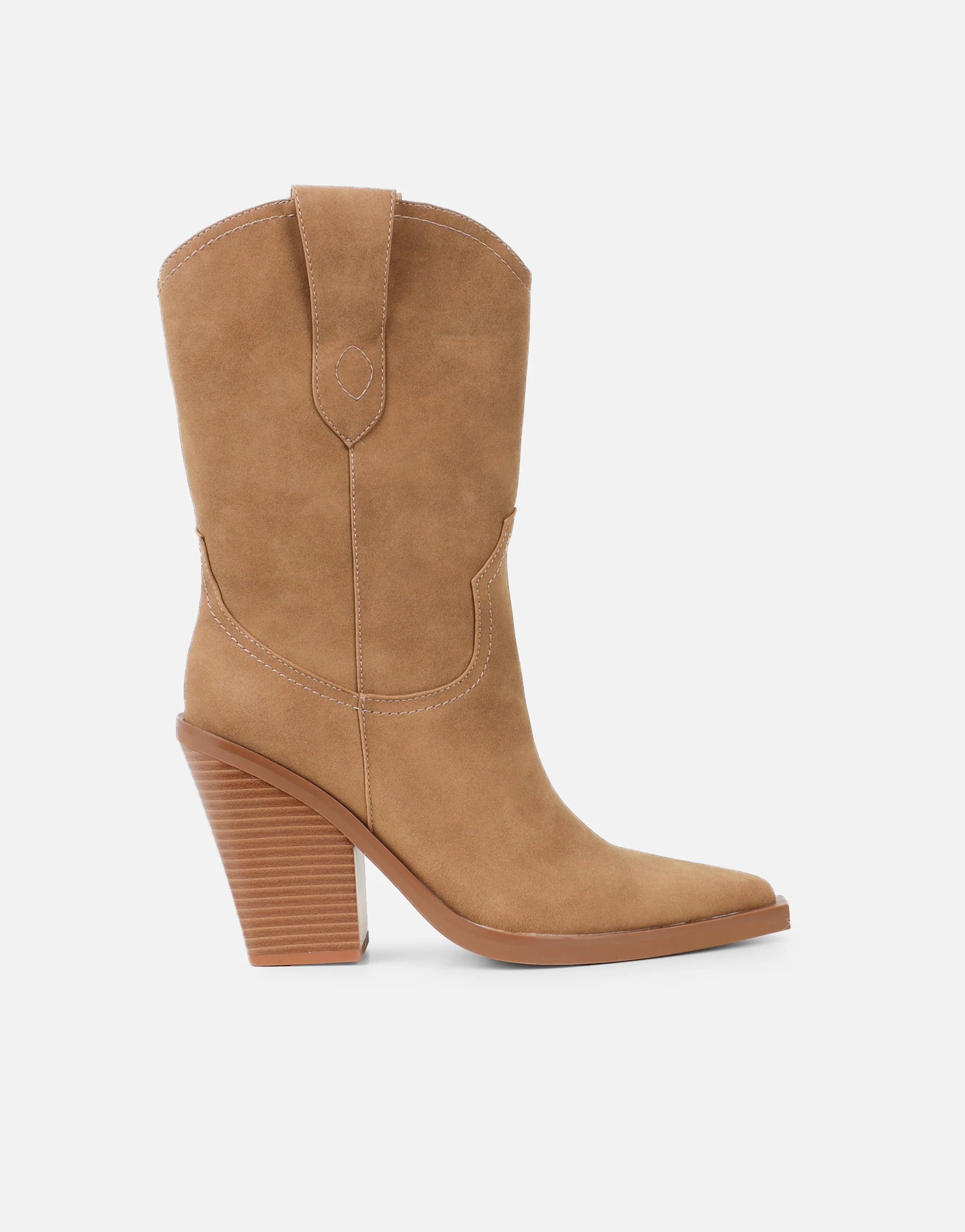 Mercy Camel Suede Western Heeled Boots - Image 2