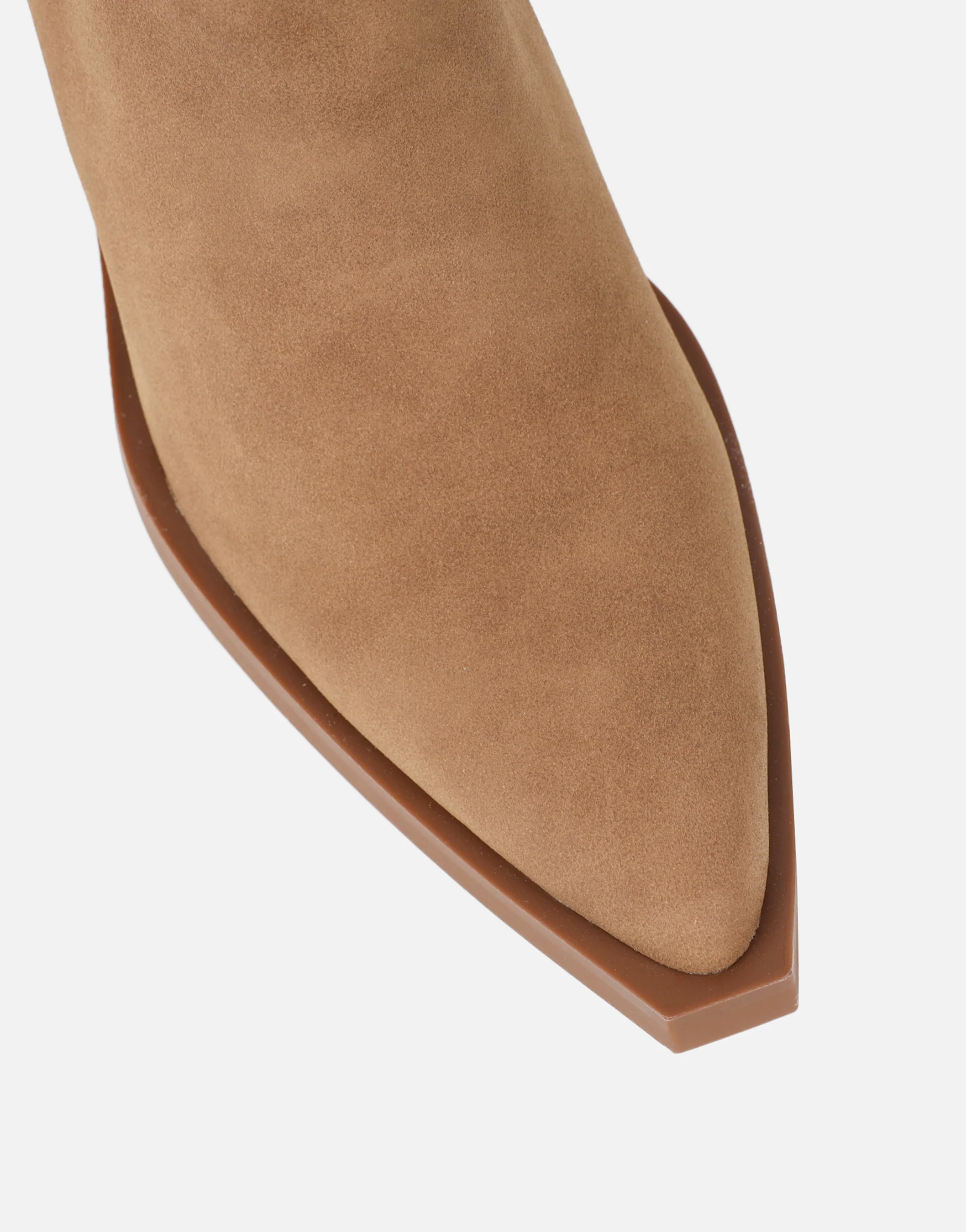 Mercy Camel Suede Western Heeled Boots - Image 4