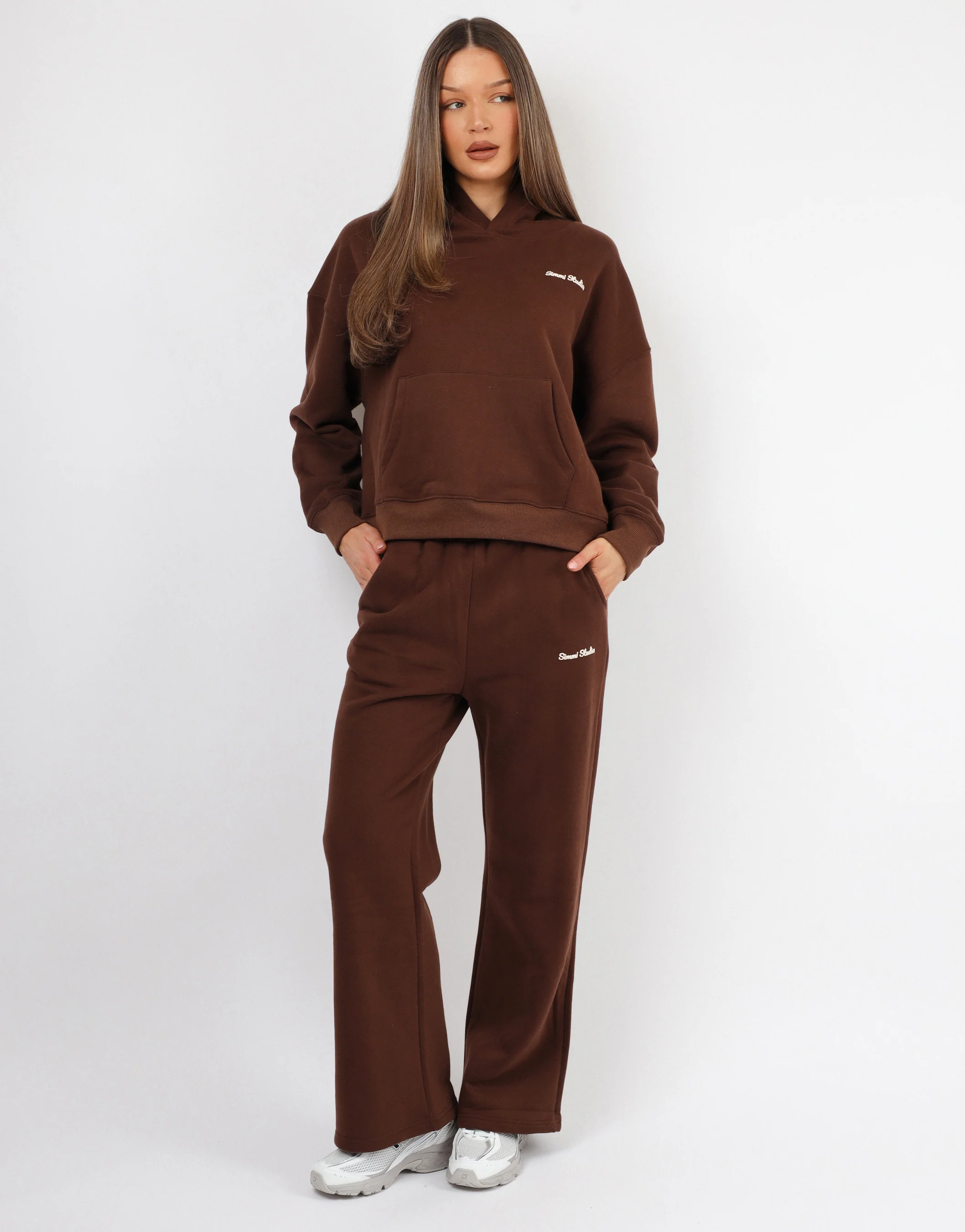 Milan Simmi Studios Bubble Print Joggers In Brown - Image 5