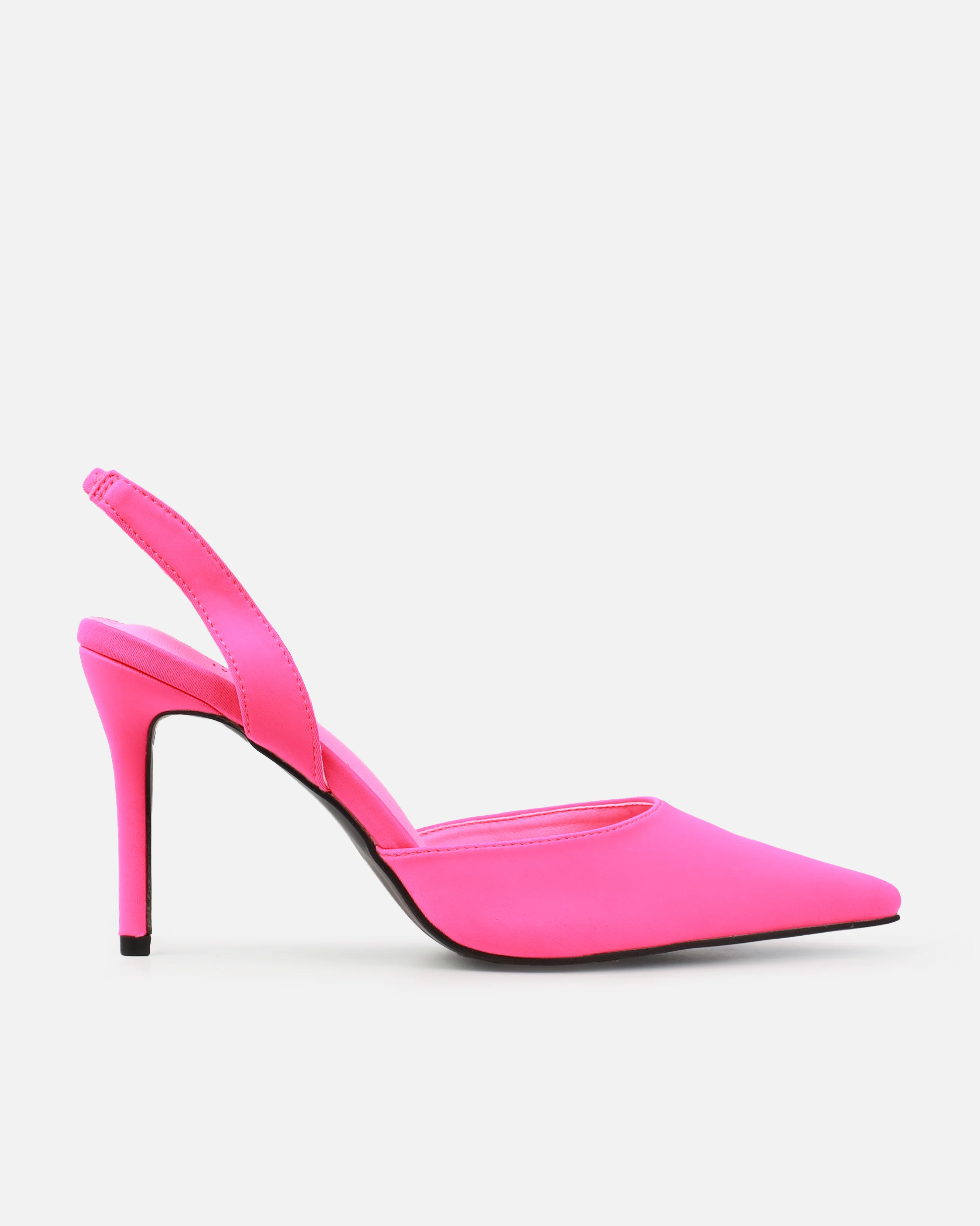 Mitra Pink Lycra Slingback Mid Heel Courts - Image 2