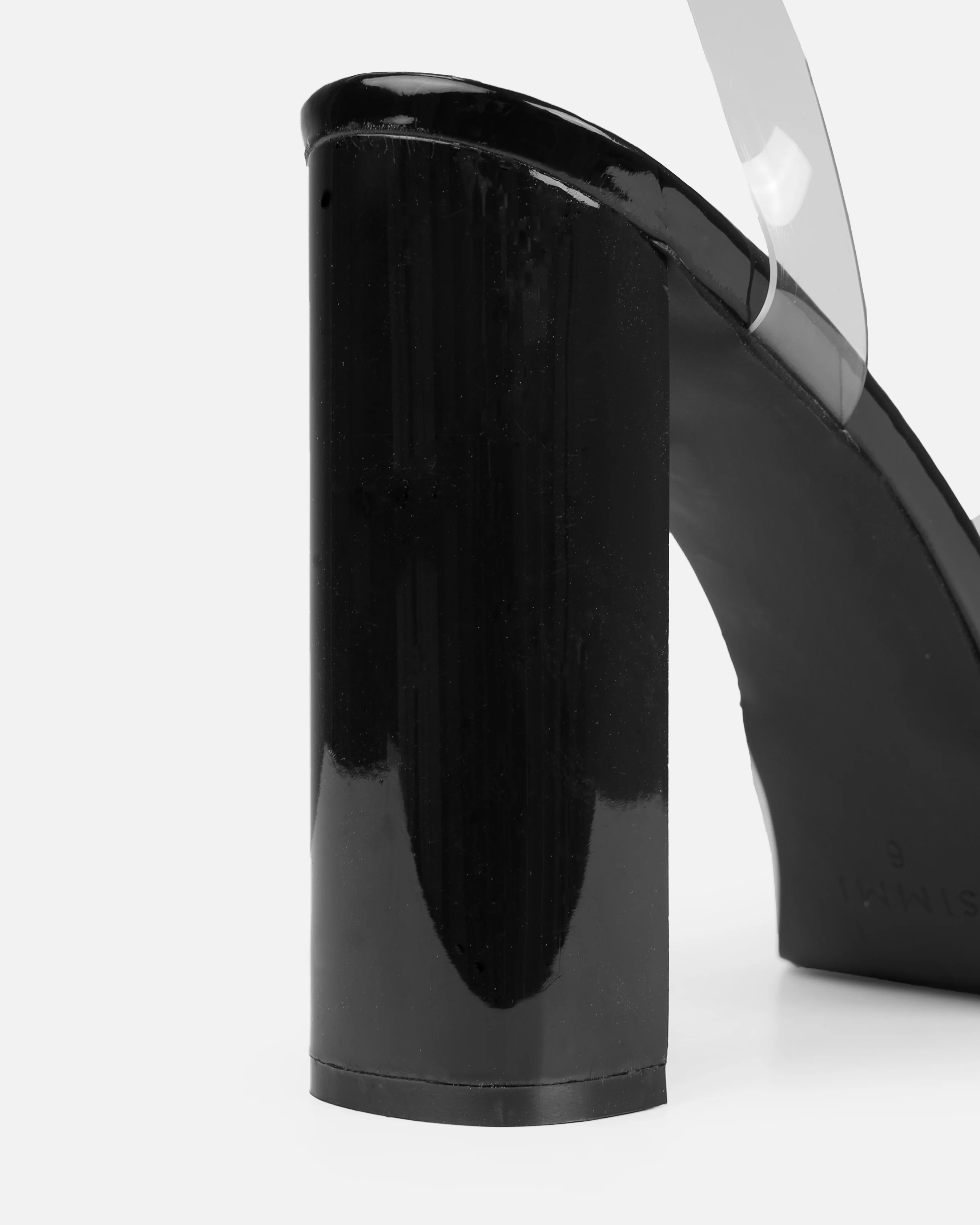 Monifa Black Clear Platform Block Heels - Image 3