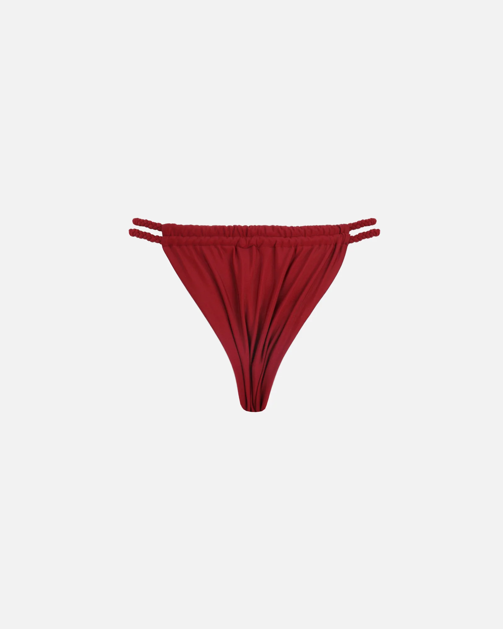 Mora Burgundy Braided Bikini Bottoms - Image 5