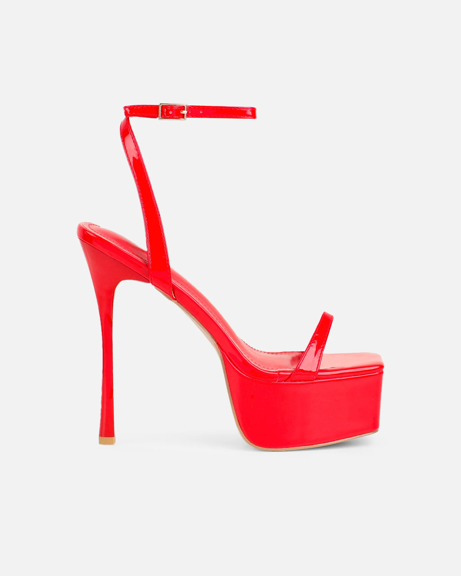 Nalai Red Patent Platform Heeled Sandals - Image 2