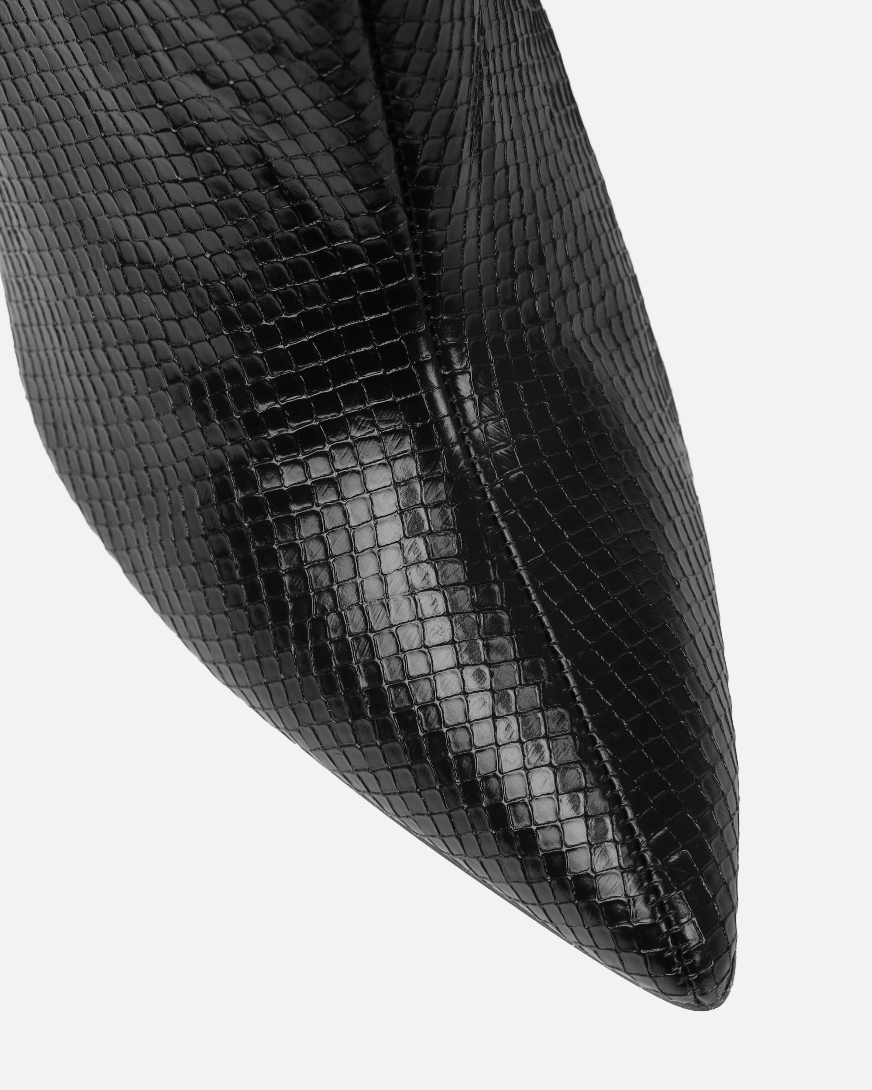 Nash Black Faux Snake Print Stiletto Knee High Boots - Image 4