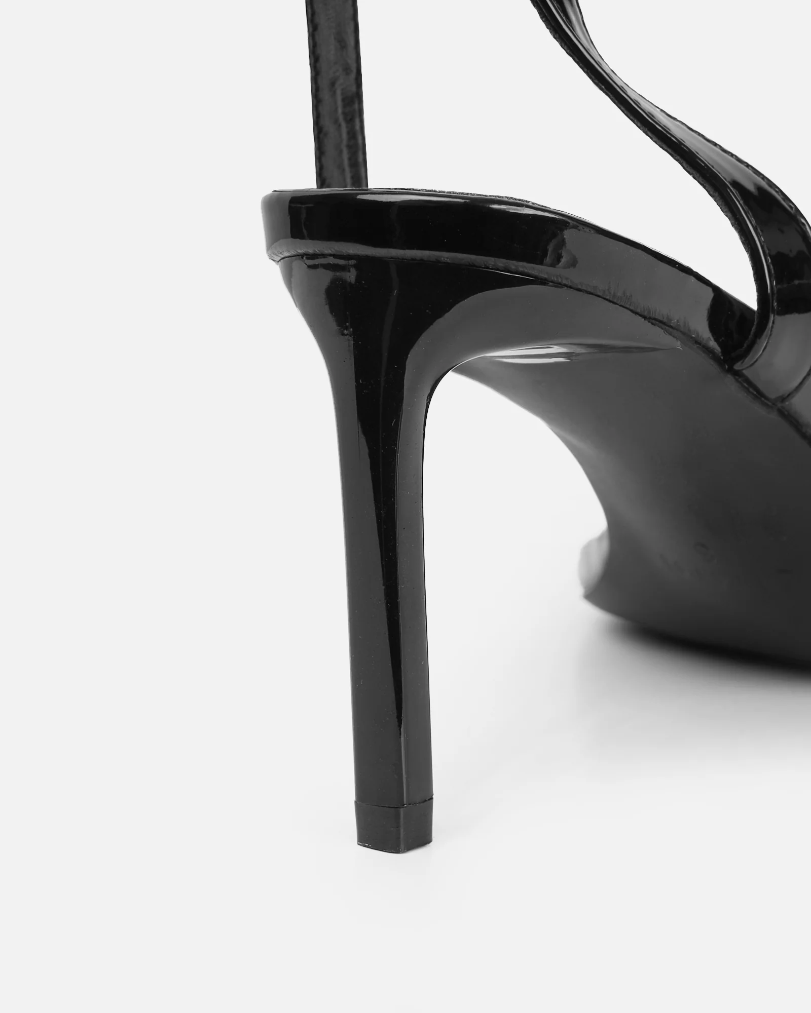 Neah Black Patent Minimal Heeled Sandals - Image 3