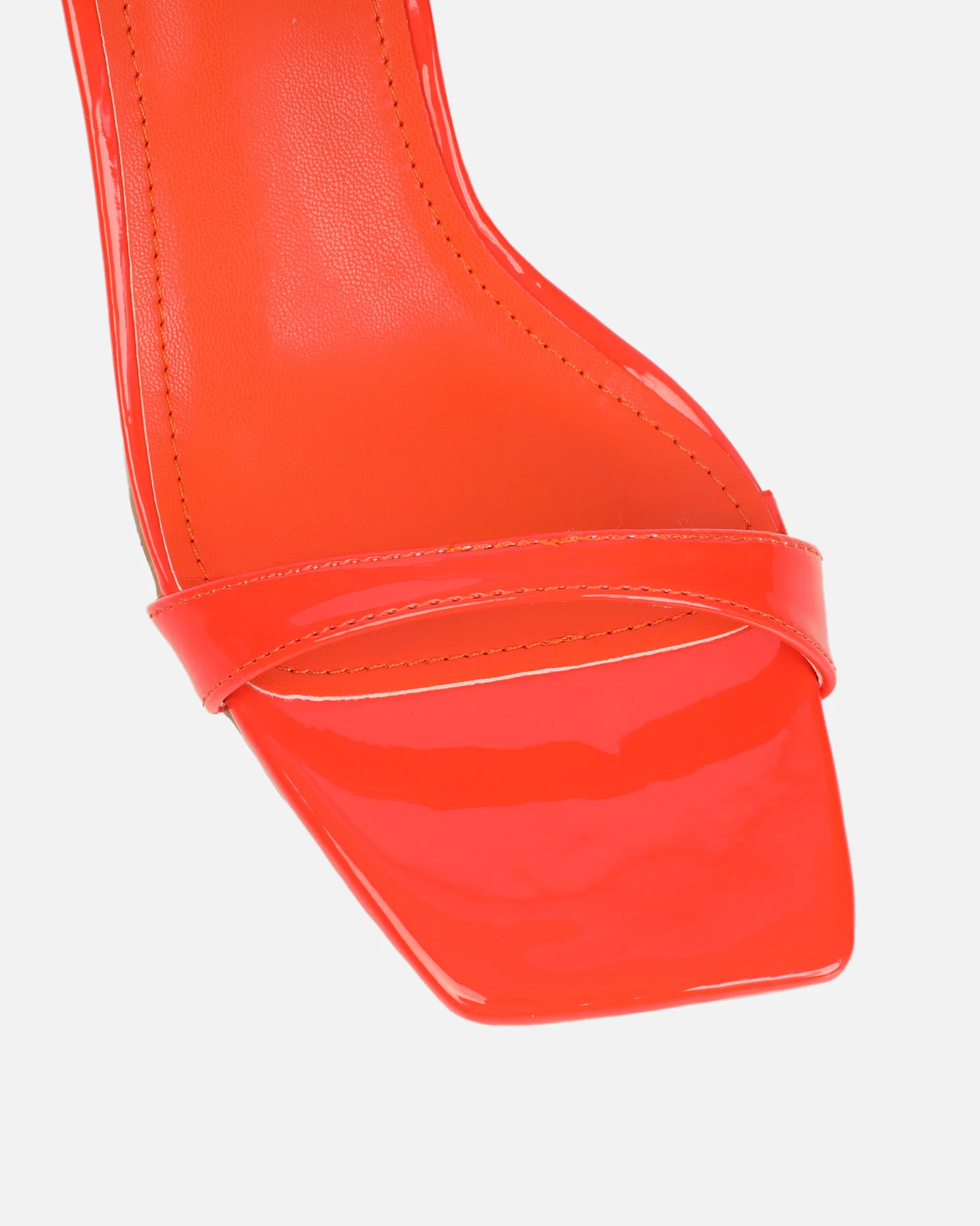 Neah Orange Patent Minimal Heeled Sandals - Image 4