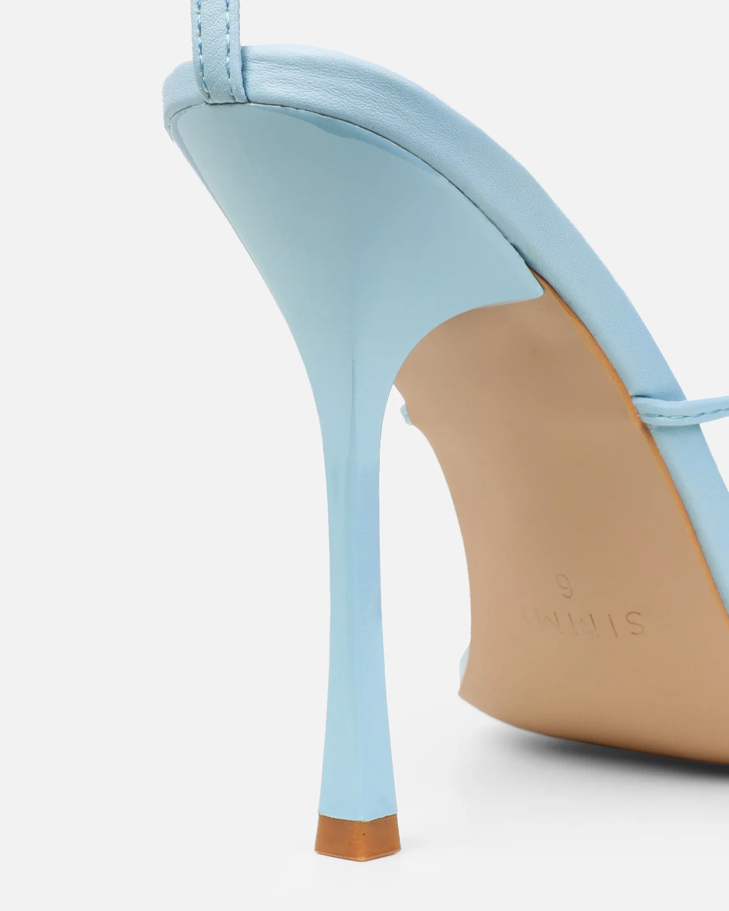 Neeli Light Blue Triple Strap Heeled Sandals - Image 3