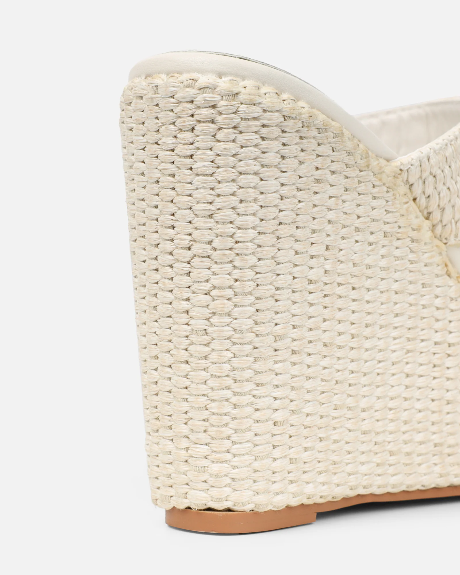 Neena Beige Raffia Wedge Sandals - Image 3