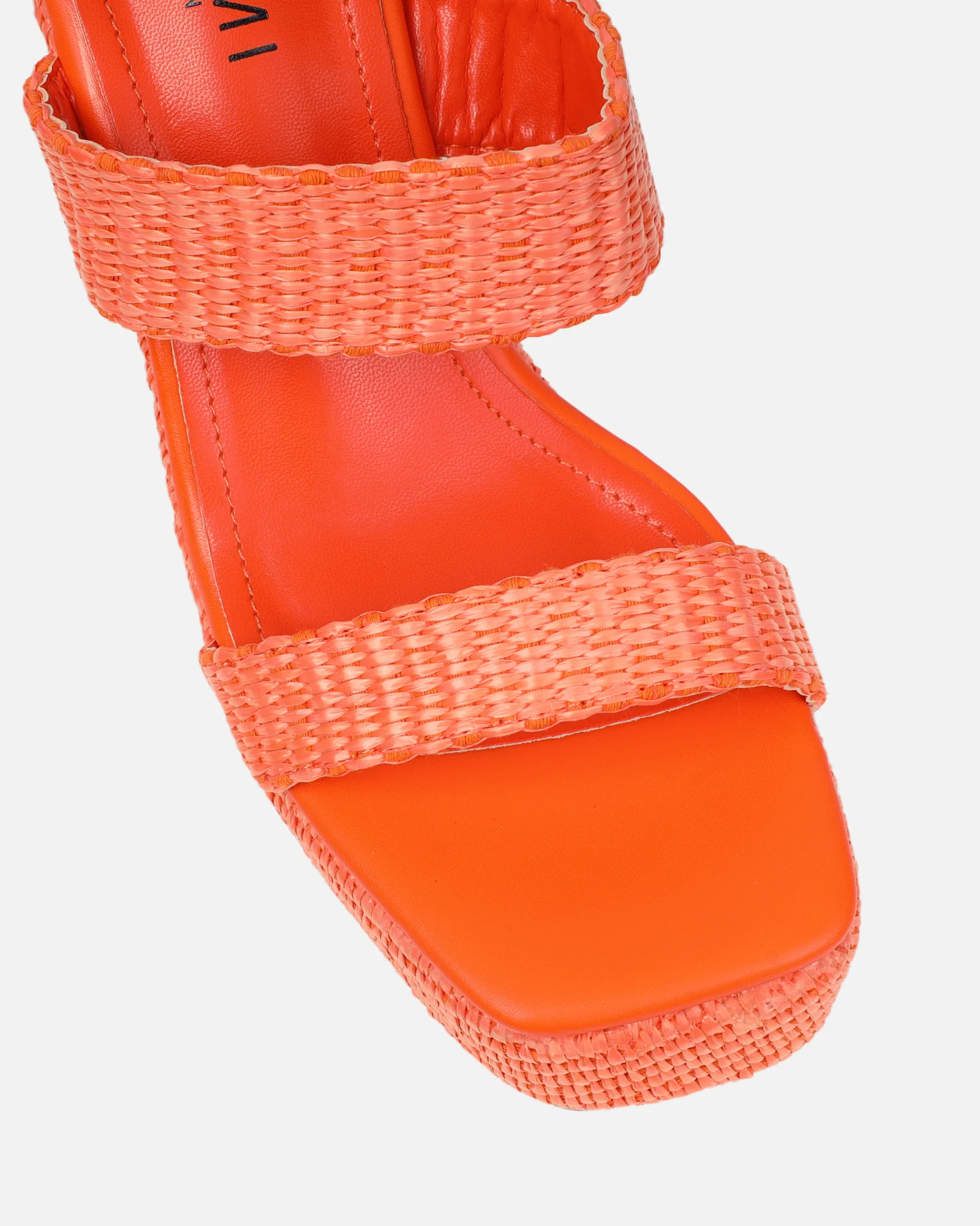 Neena Orange Raffia Wedge Sandals - Image 4